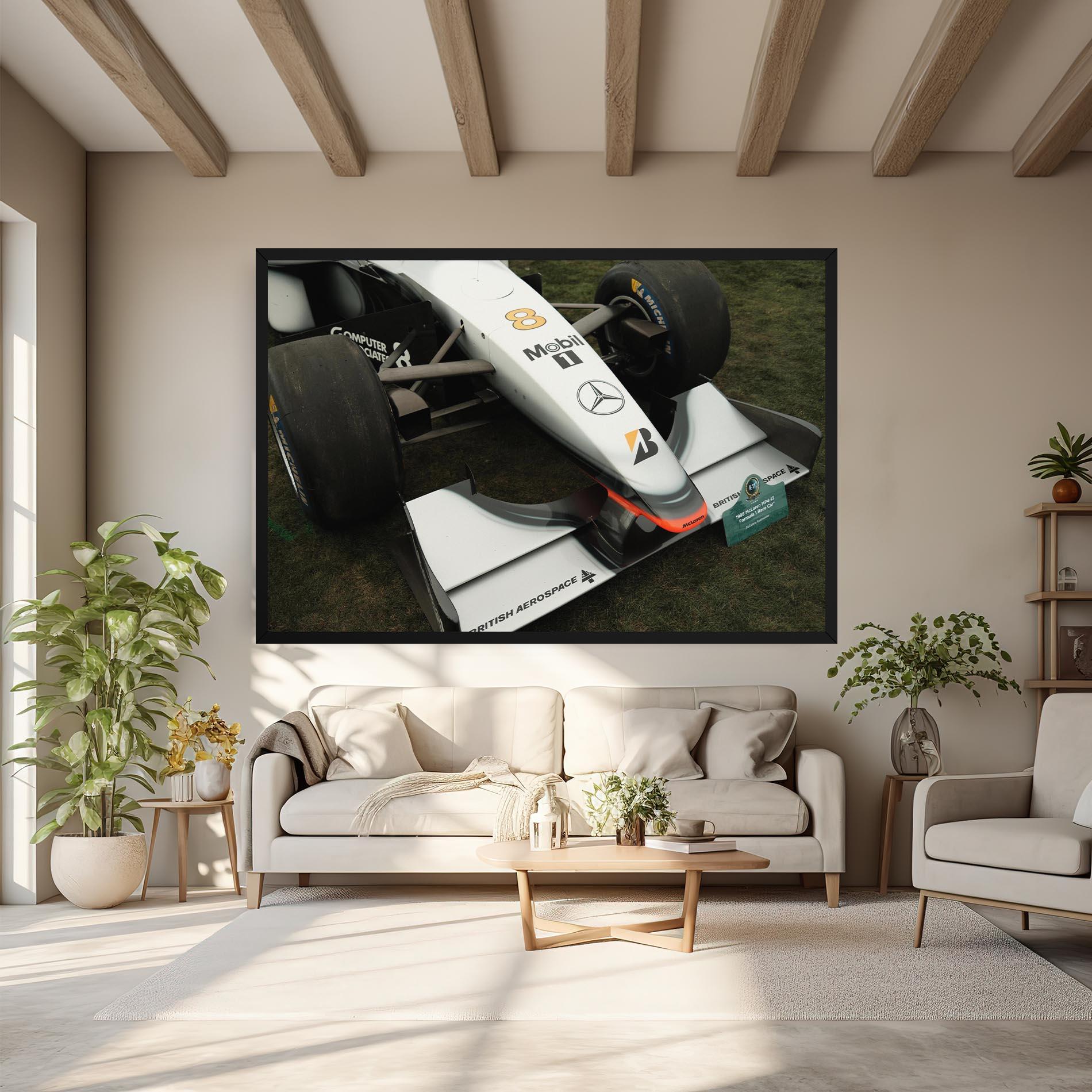 Leinwandbild White F1 Car mockup 6