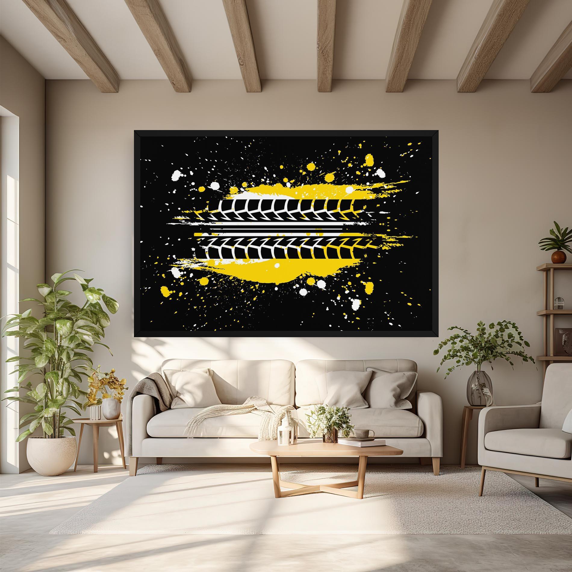 Leinwandbild Yellow Traces mockup 6