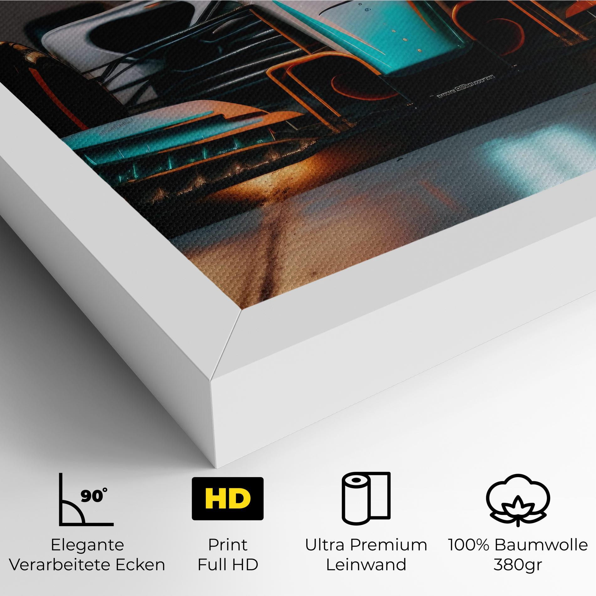 Leinwandbild Blue White F1 mockup 4