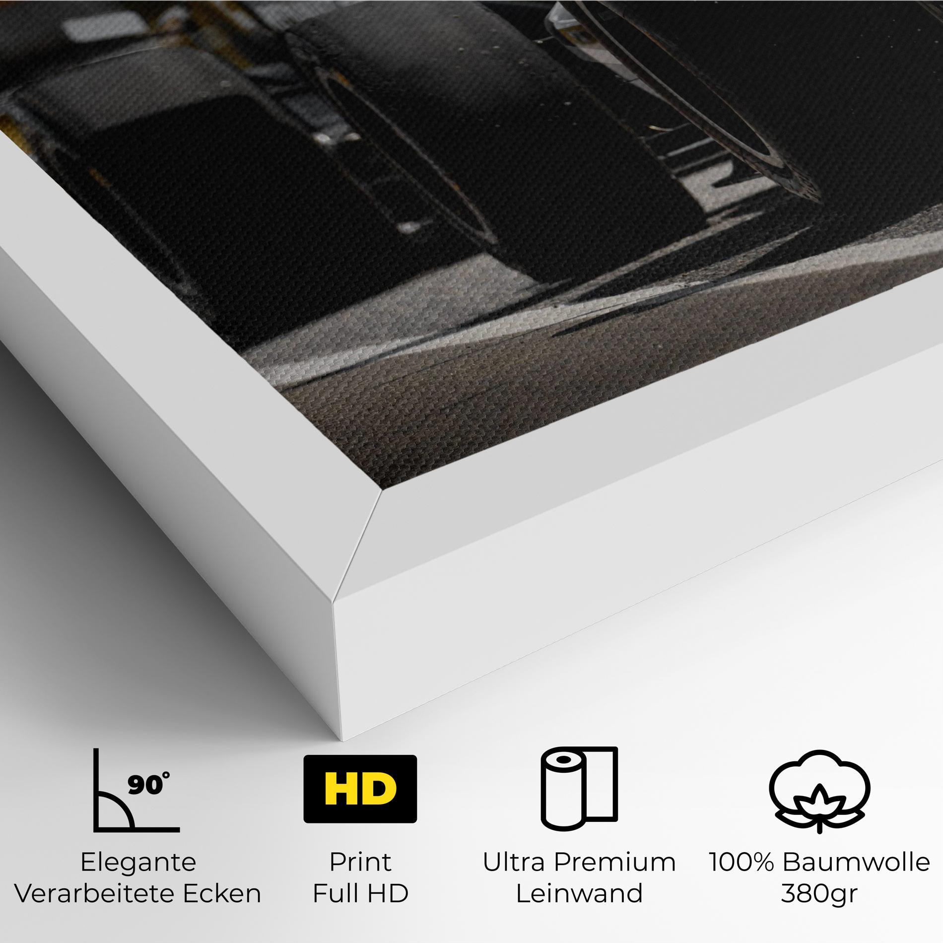 Leinwandbild Grey F1 Cars mockup 4