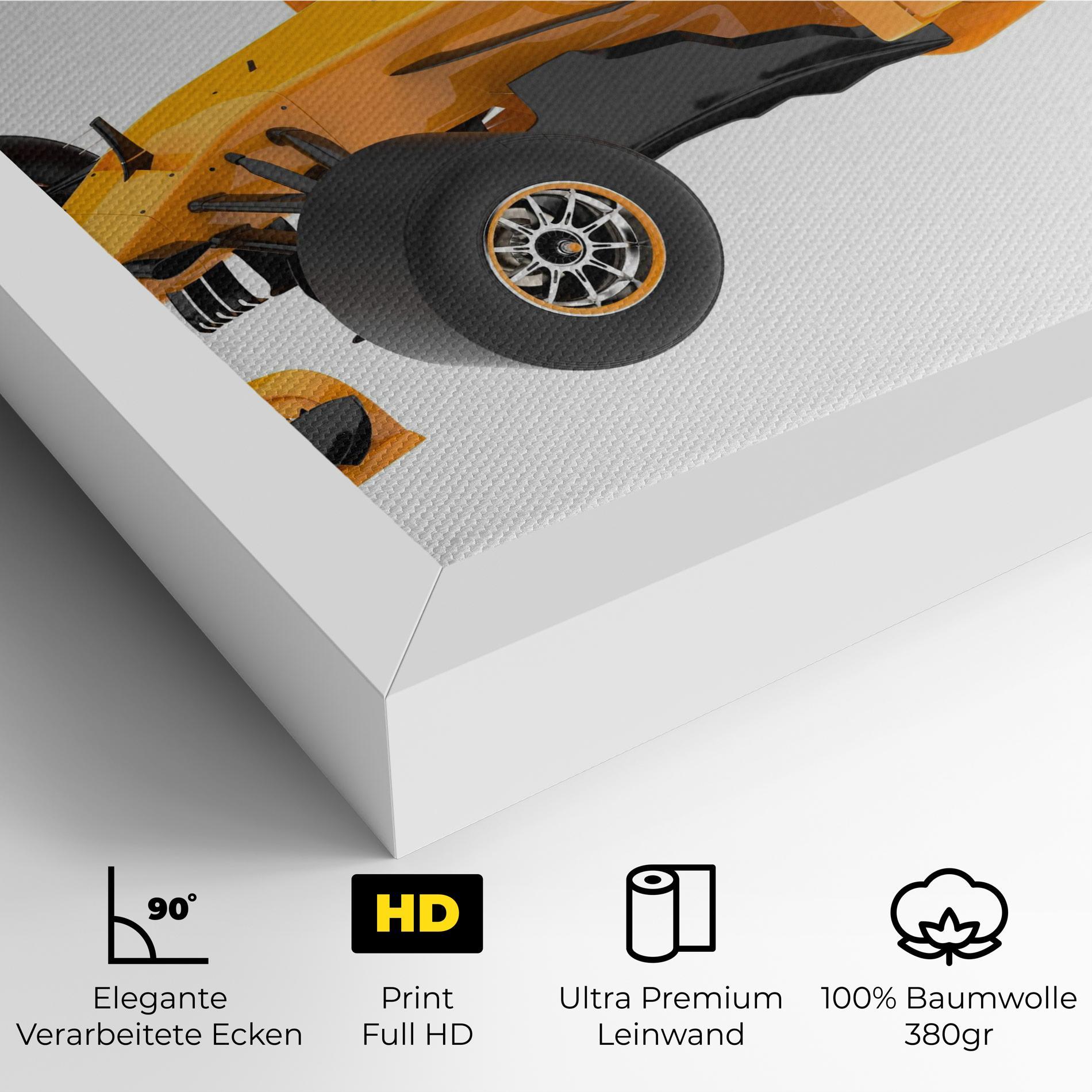 Leinwandbild Yellow F1 Toy mockup 4