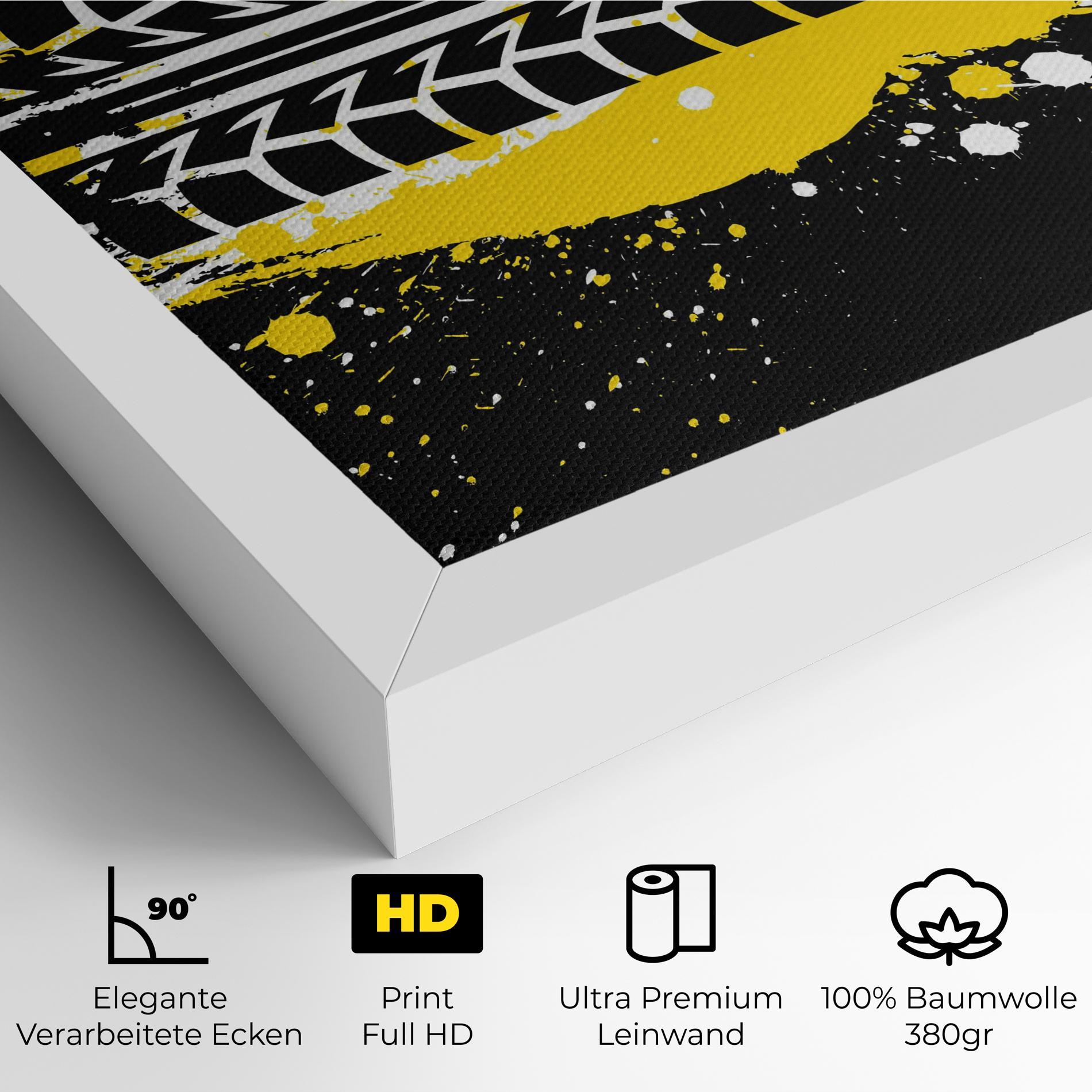 Leinwandbild Yellow Traces mockup 4