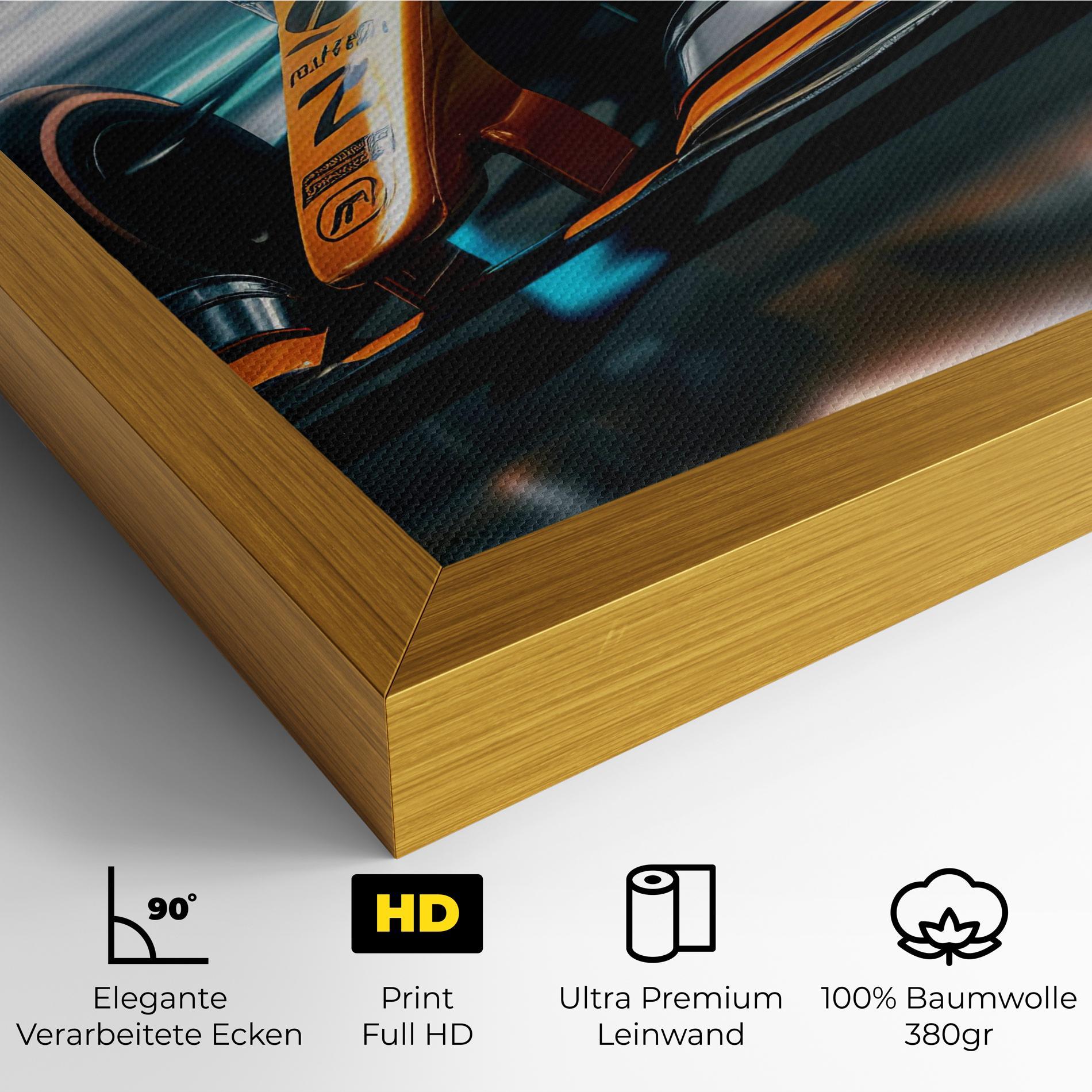 Leinwandbild Orange F1 Car mockup 4