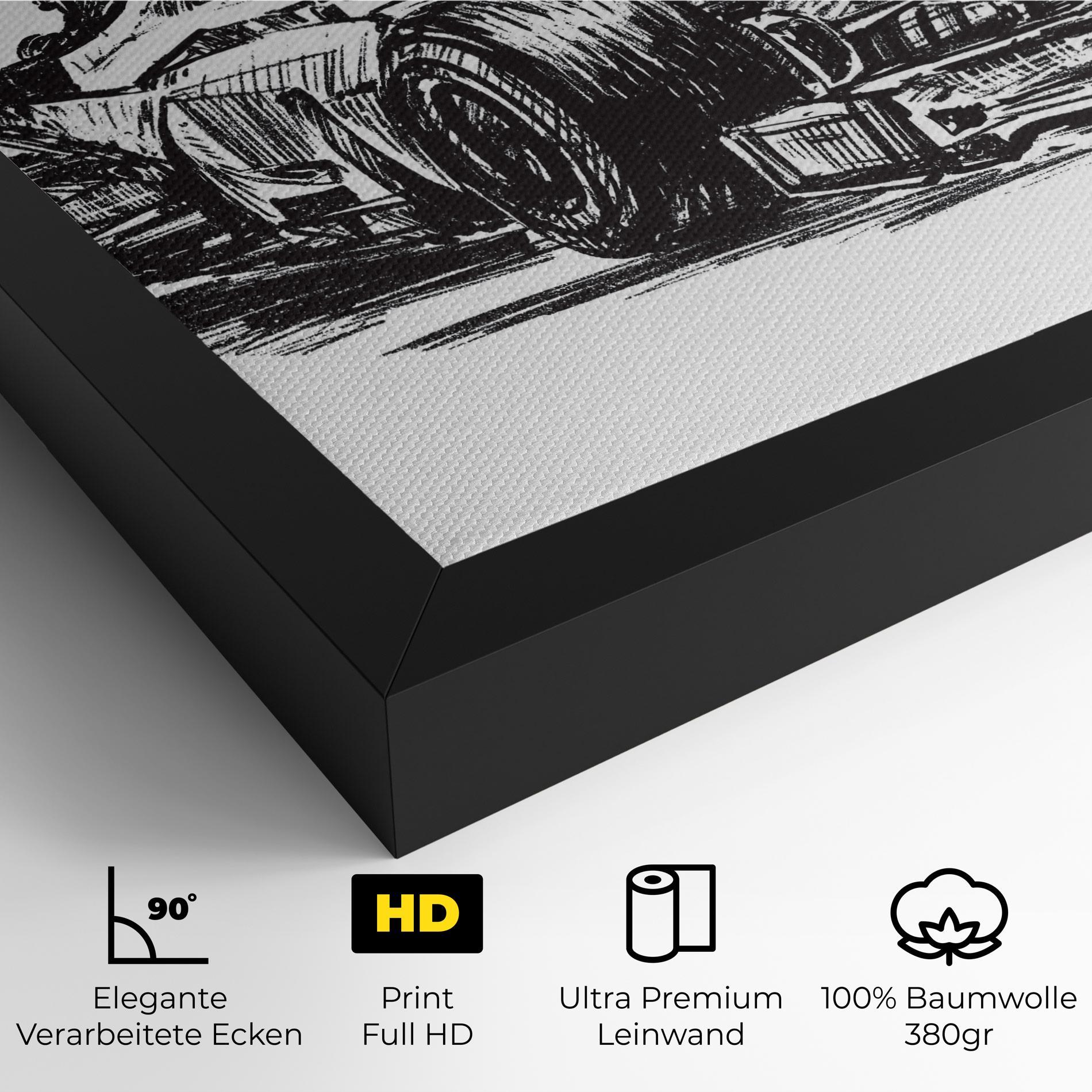 Leinwandbild Black Line F1 mockup 4