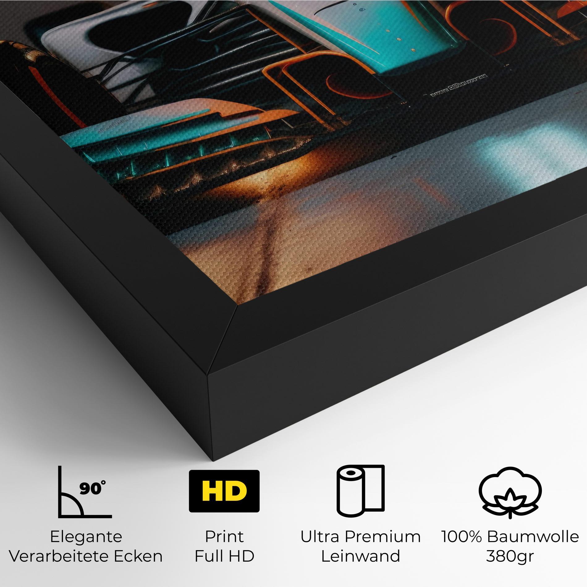 Leinwandbild Blue White F1 mockup 4