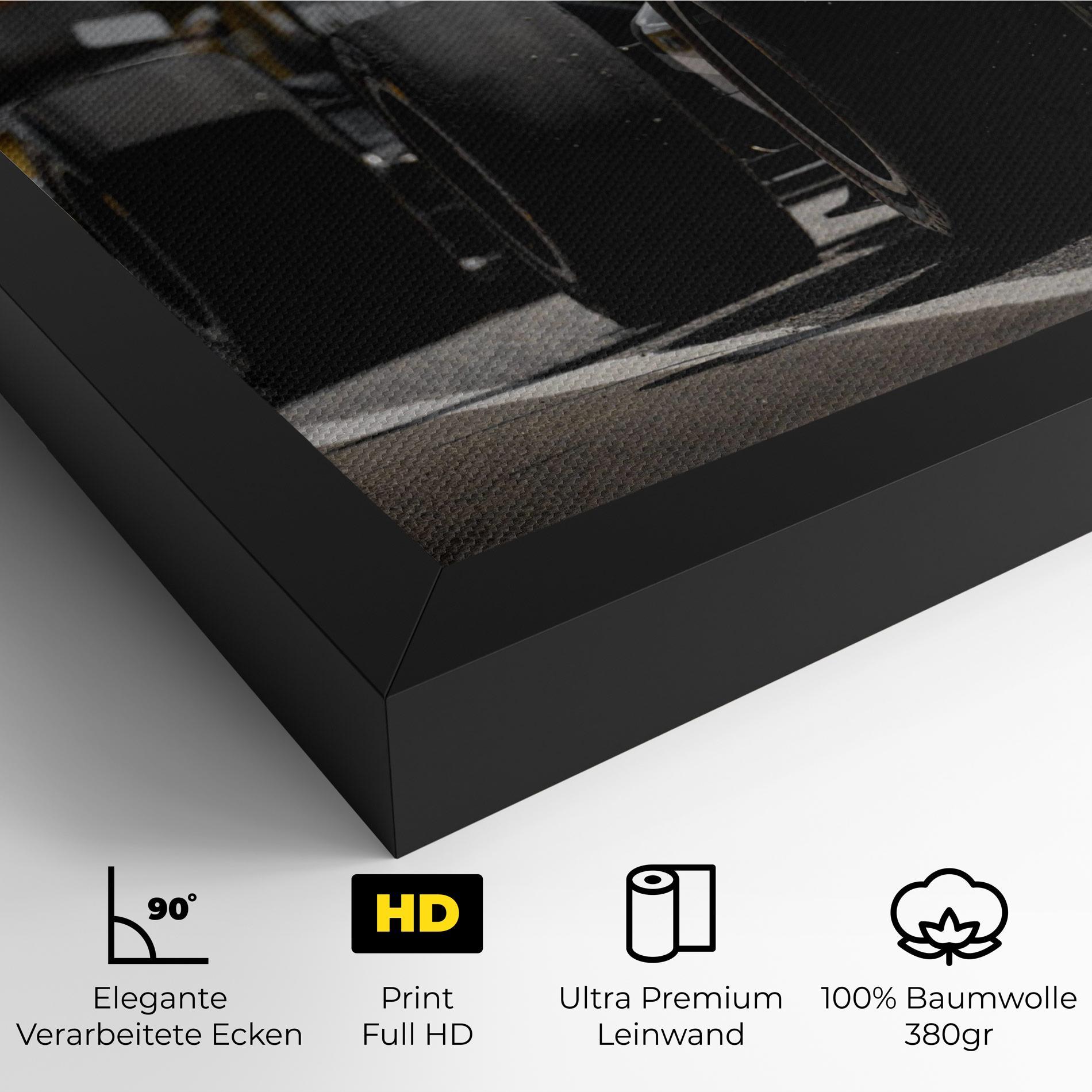 Leinwandbild Grey F1 Cars mockup 4