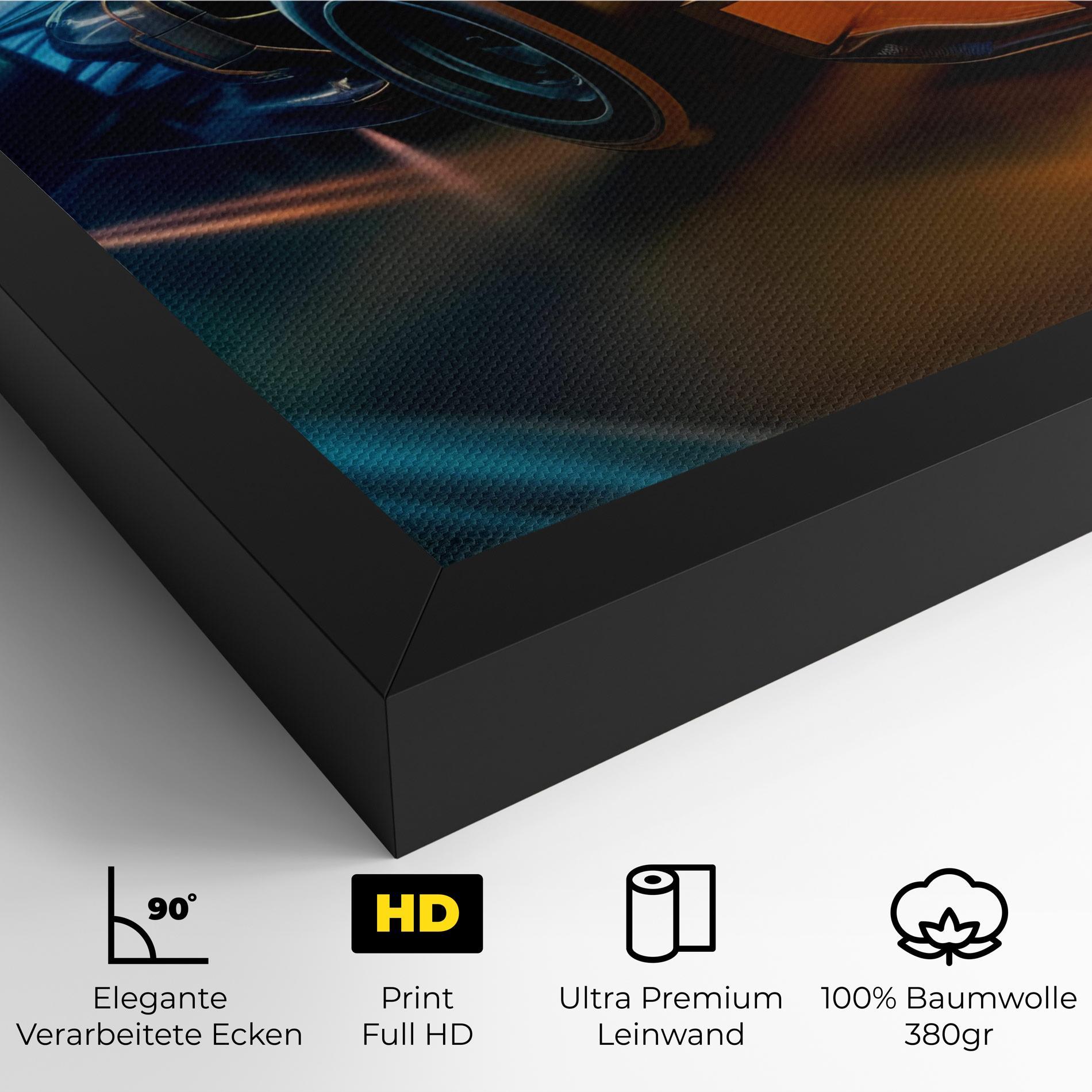 Leinwandbild Yellow Blue F1 mockup 4