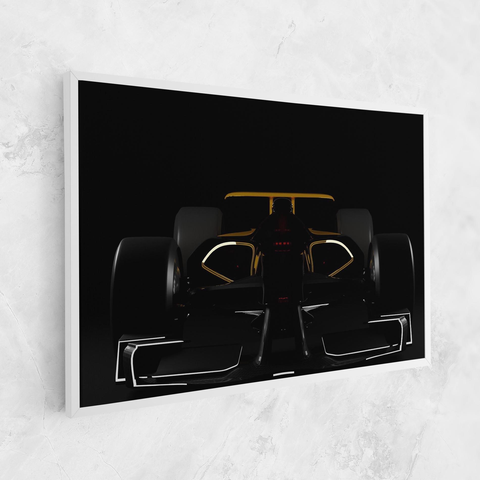 Leinwandbild Dark F1 Car mockup 1