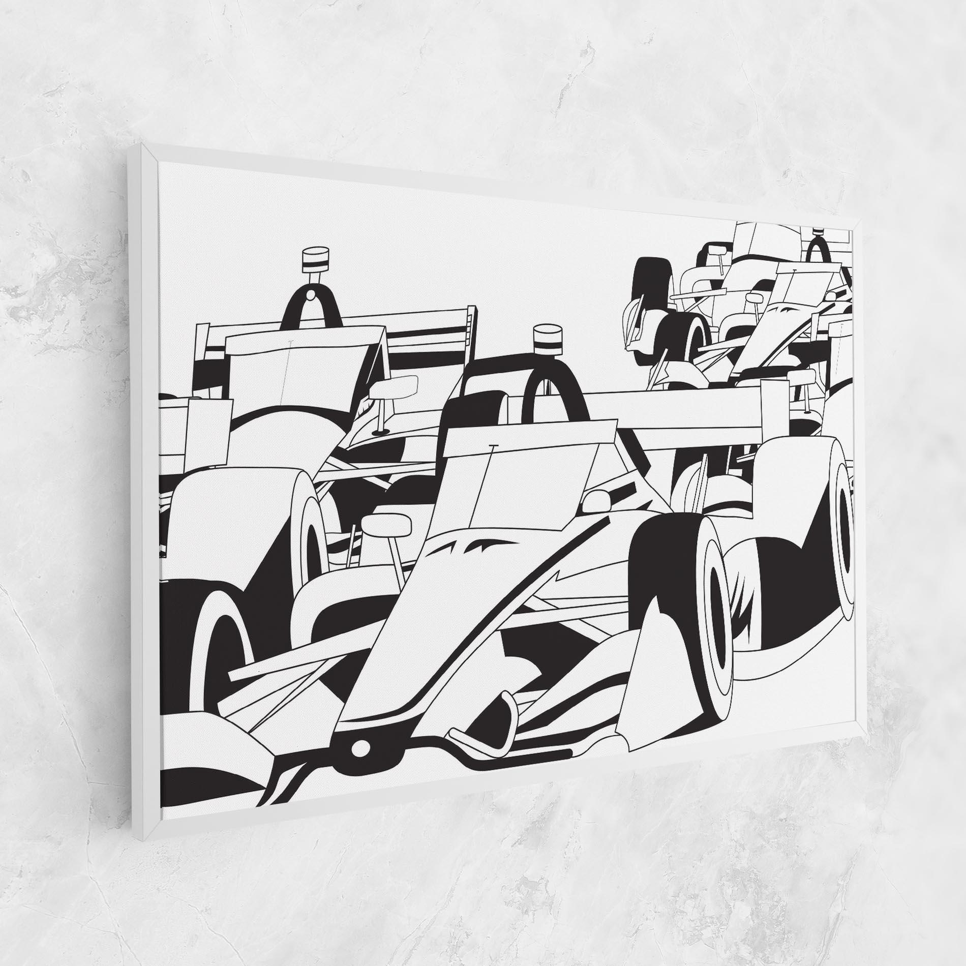 Leinwandbild Grand Prix Cars mockup 1