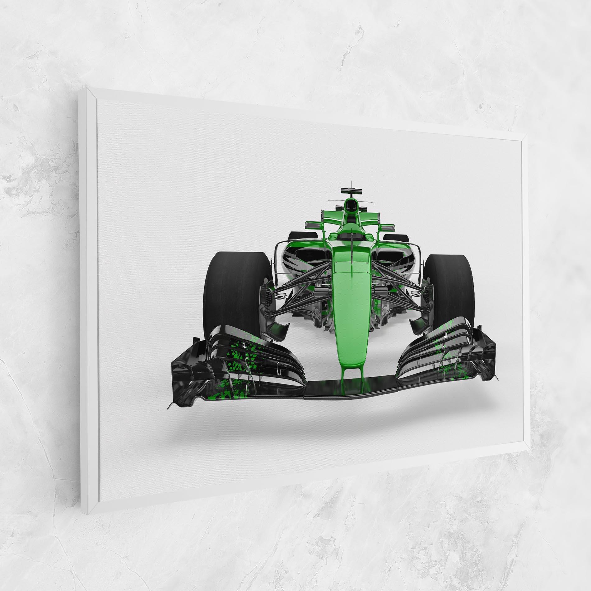 Leinwandbild Green F1 Car mockup 1