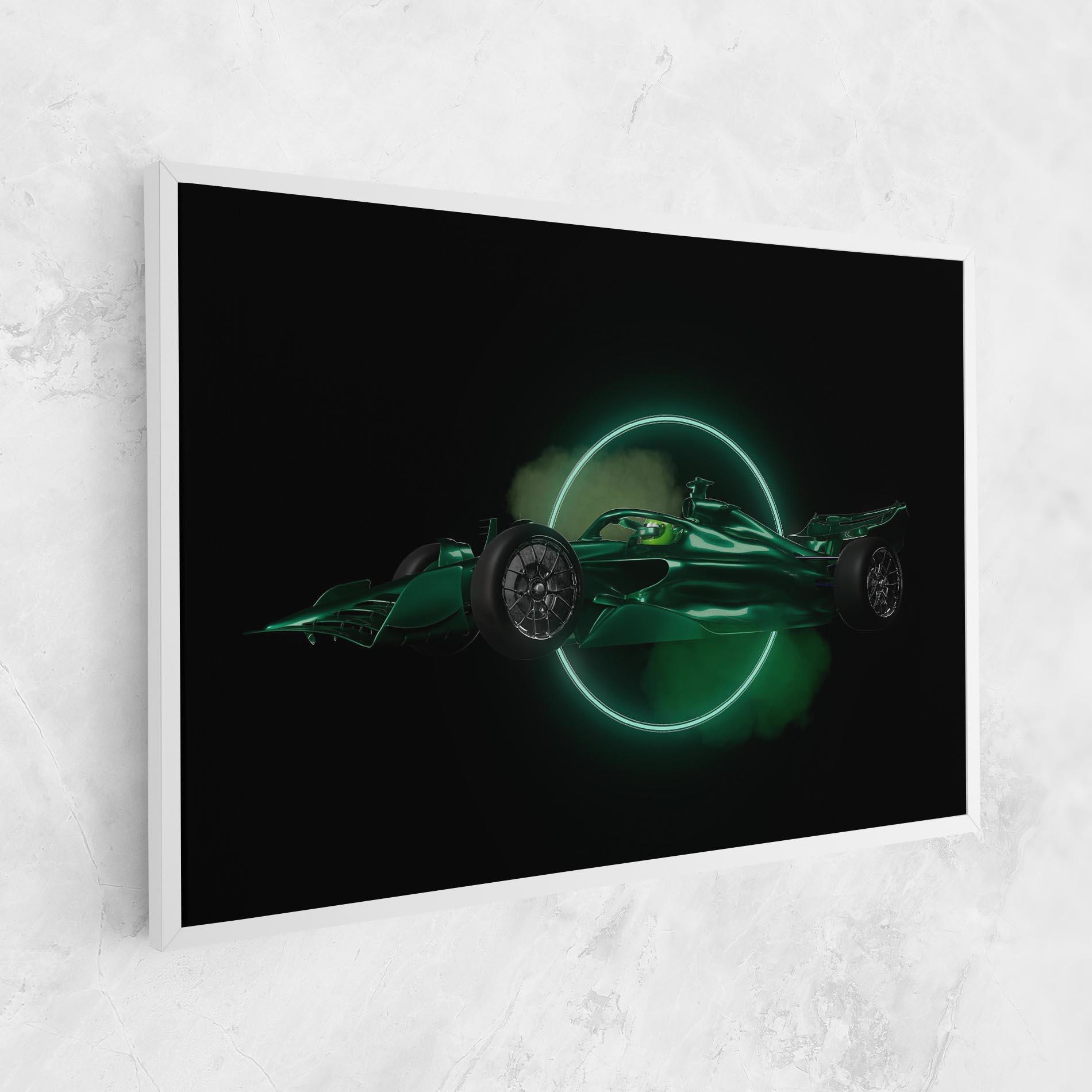 Leinwandbild Green Racing Car mockup 1