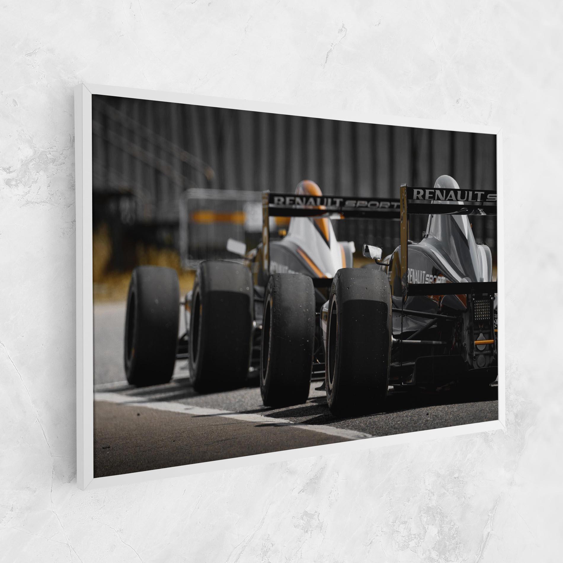 Leinwandbild Grey F1 Cars mockup 1