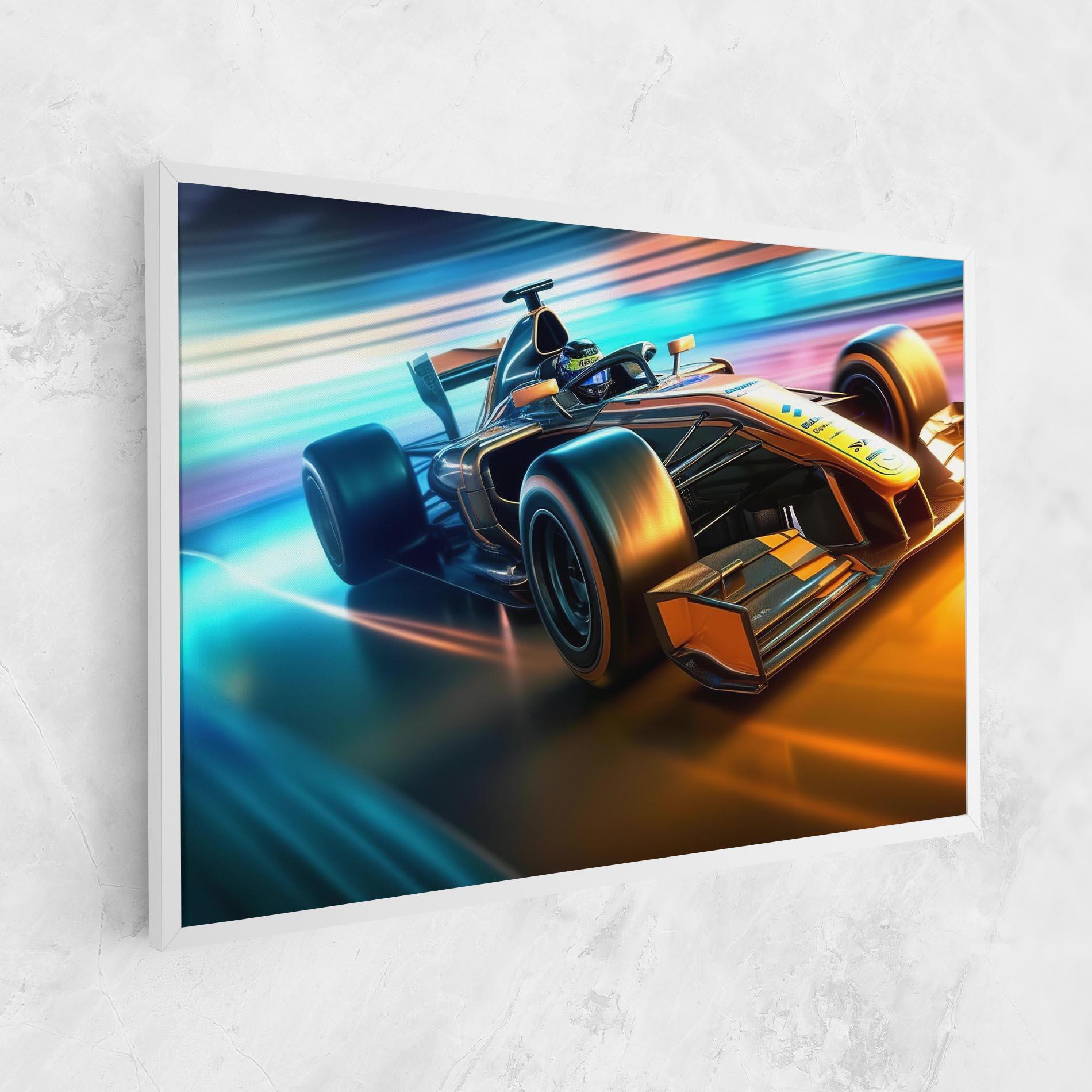 Leinwandbild Yellow Blue F1 mockup 1
