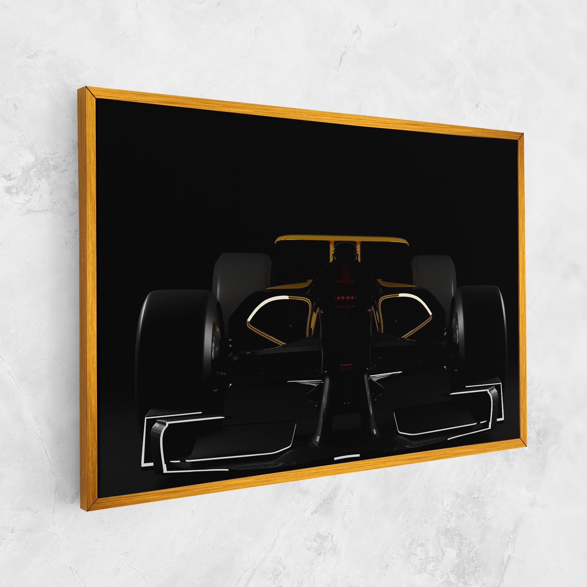 Leinwandbild Dark F1 Car mockup 1