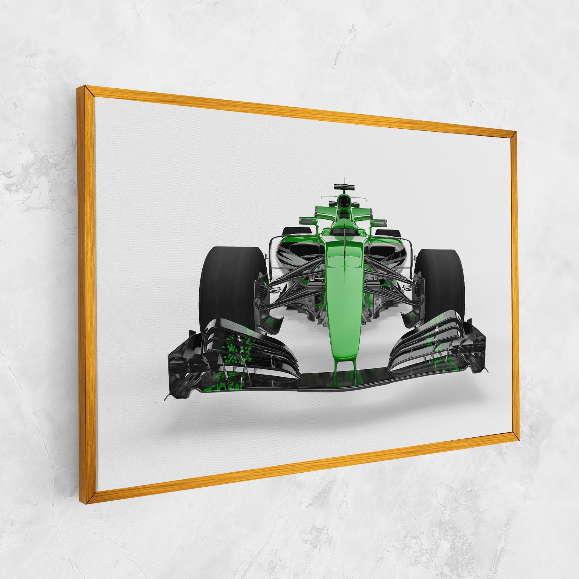Leinwandbild Green F1 Car mockup 1