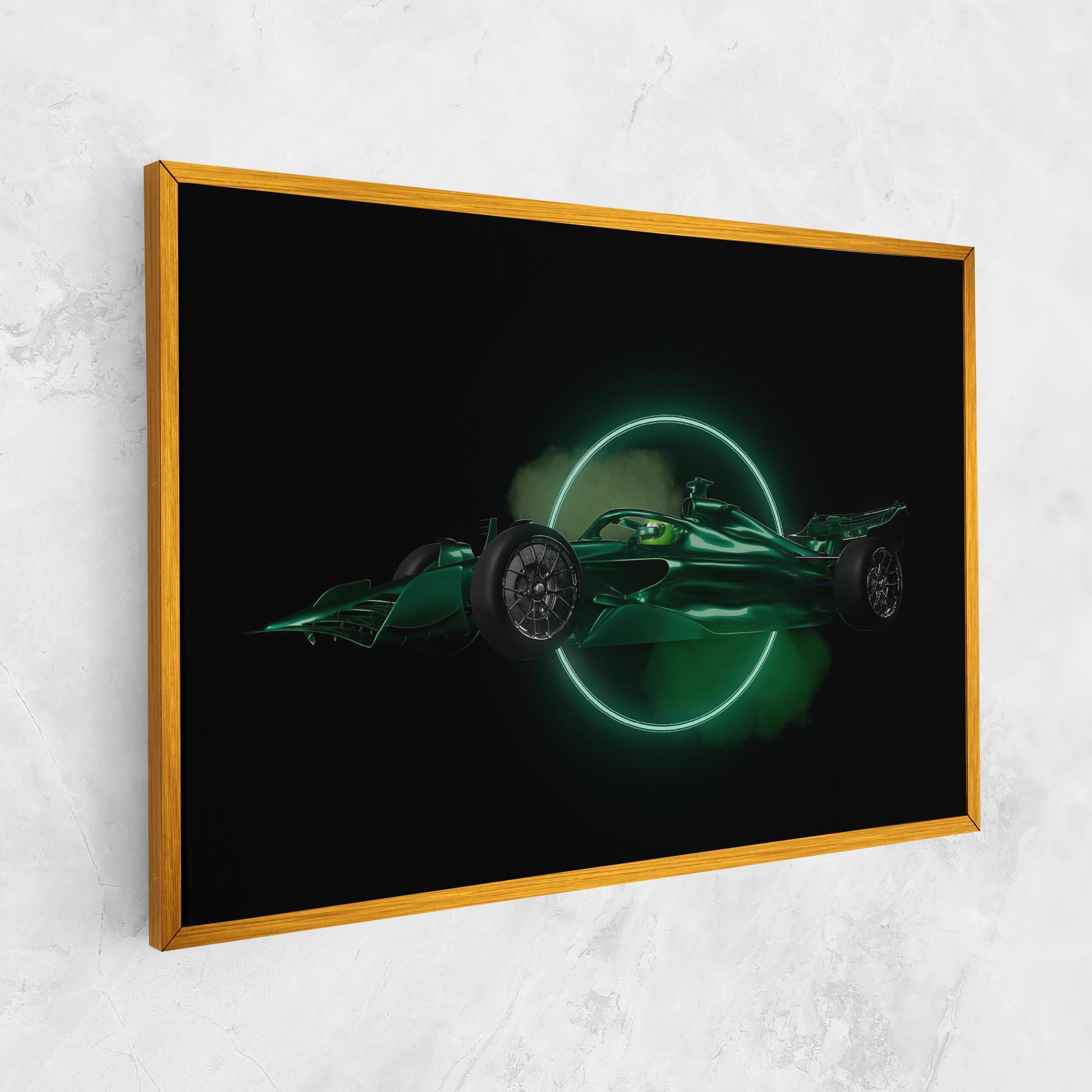 Leinwandbild Green Racing Car mockup 1