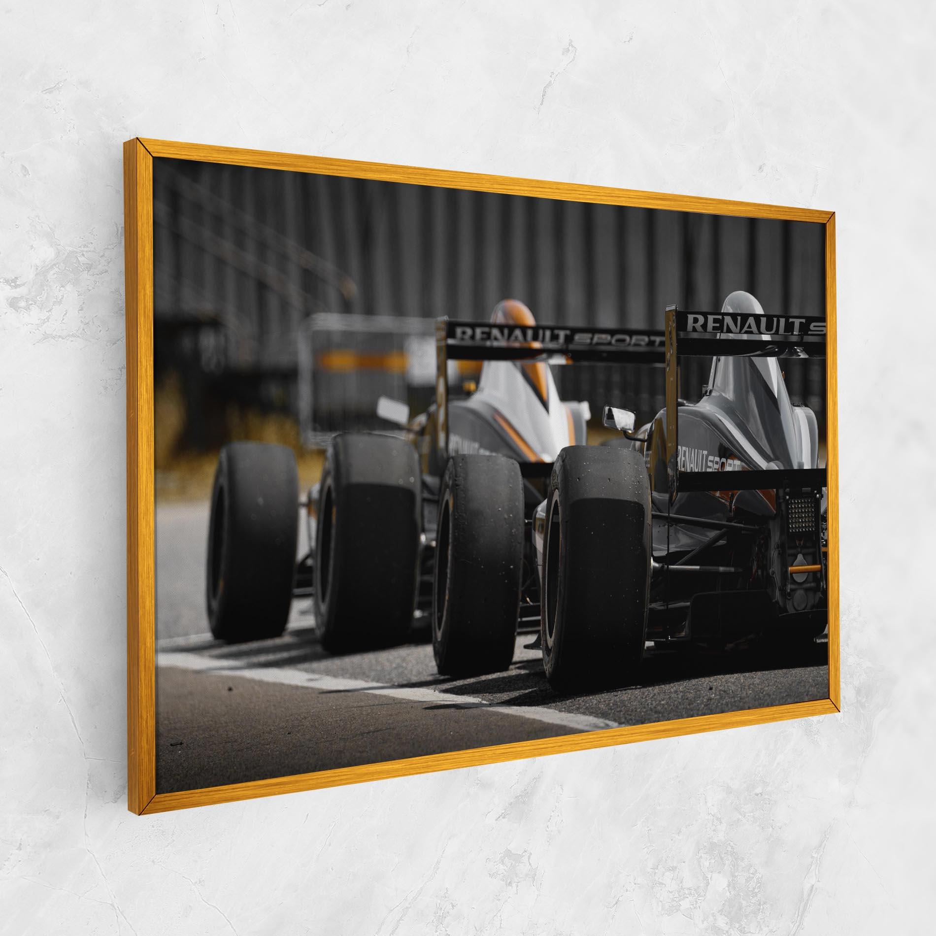 Leinwandbild Grey F1 Cars mockup 1