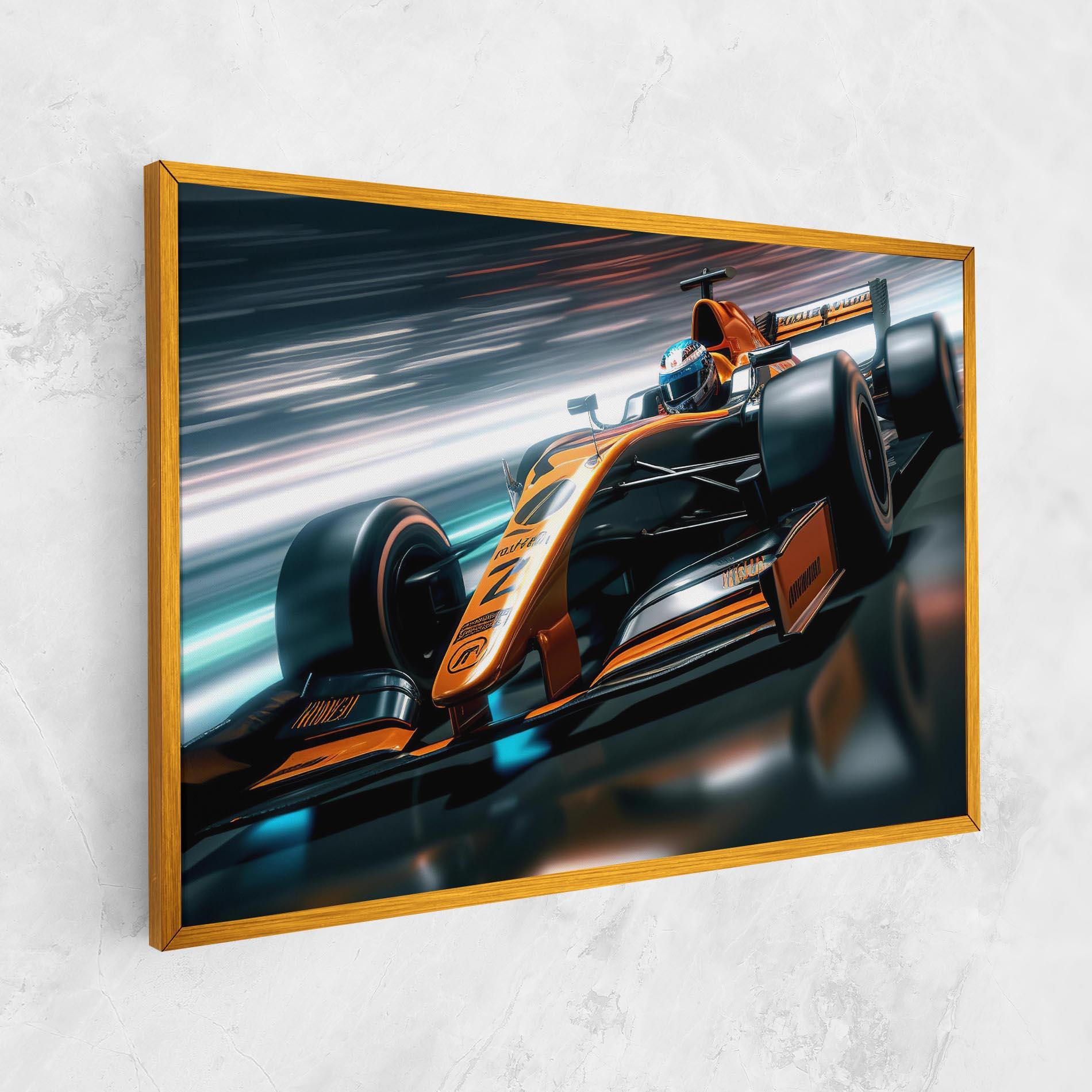Leinwandbild Orange F1 Car mockup 1