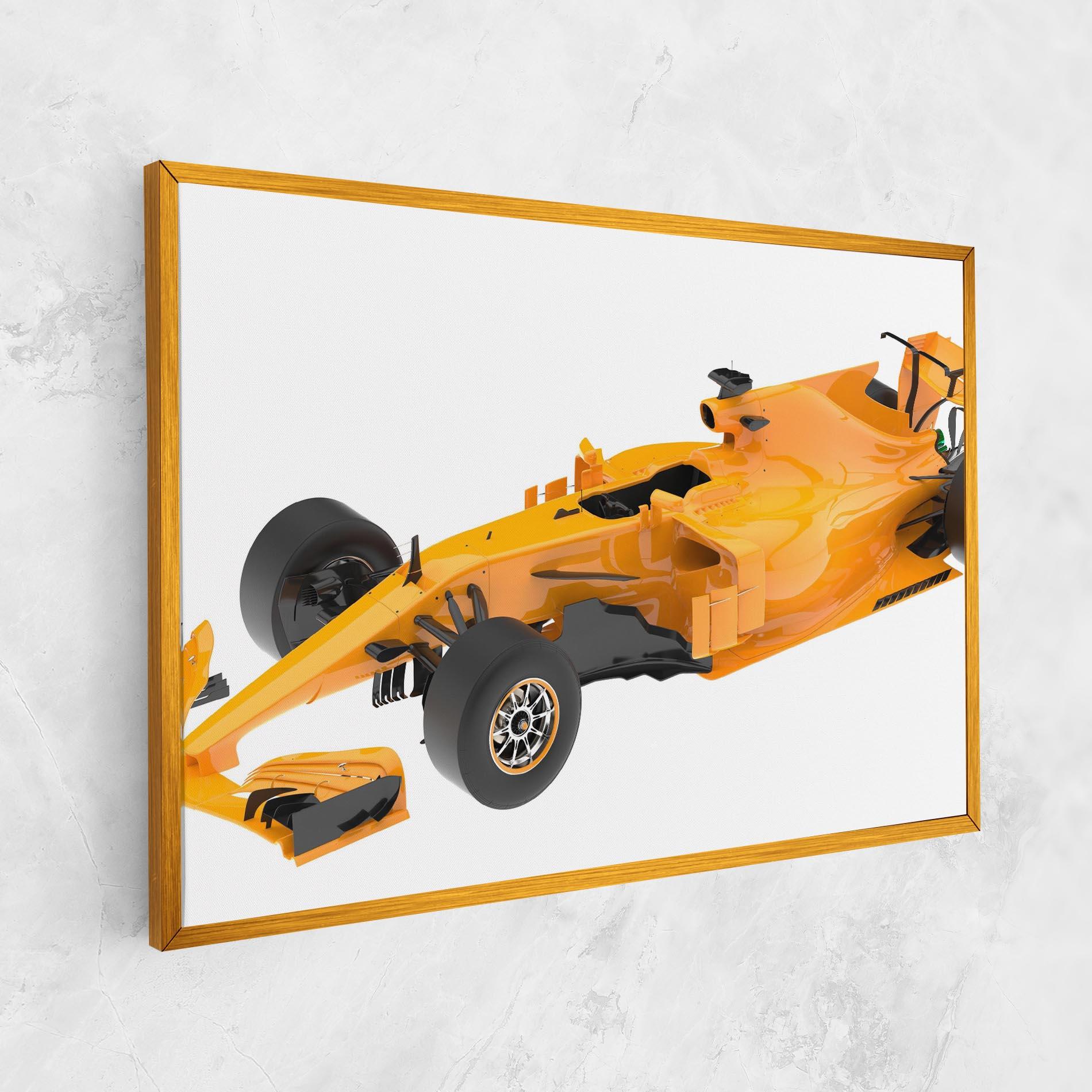 Leinwandbild Yellow F1 Toy mockup 1