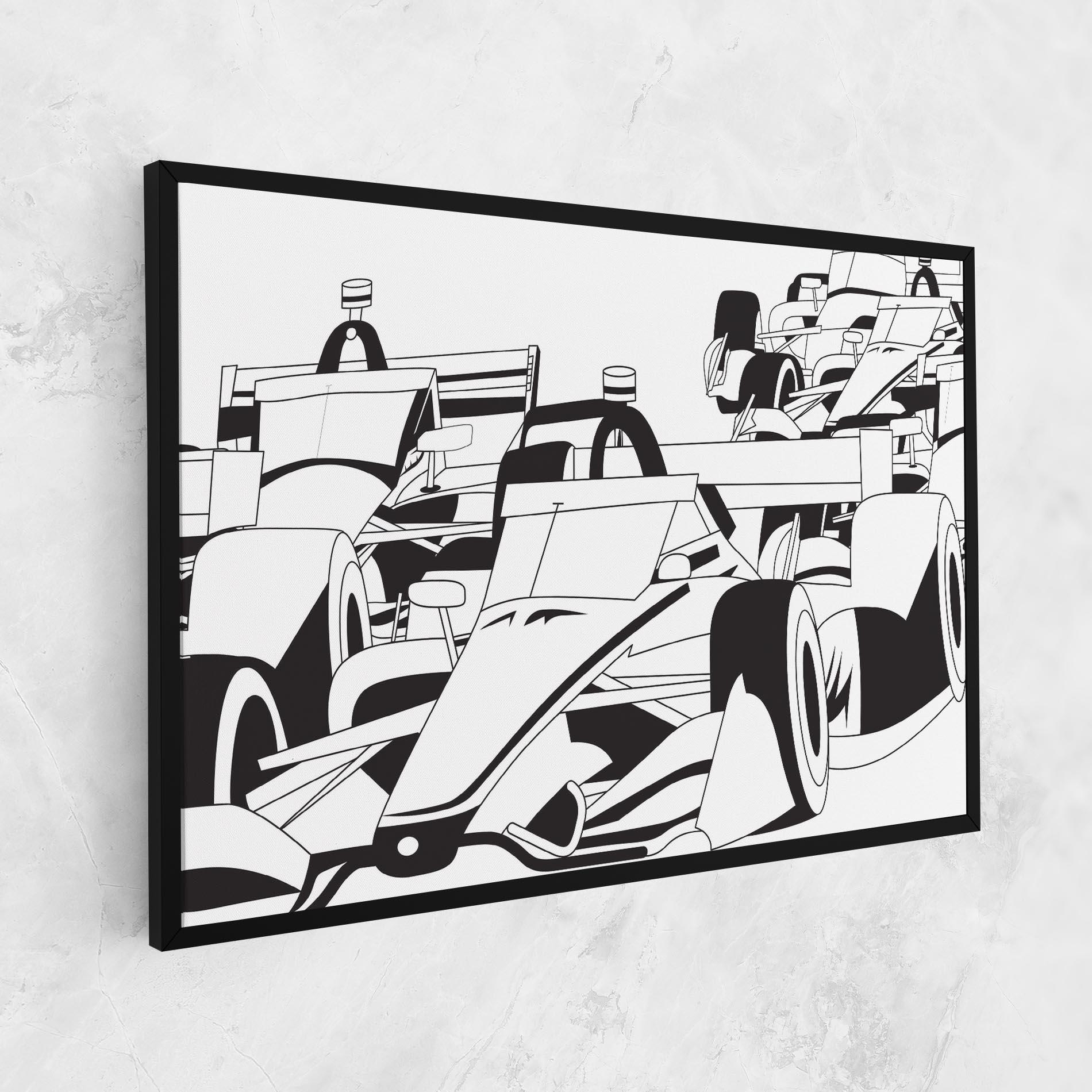 Leinwandbild Grand Prix Cars mockup 1
