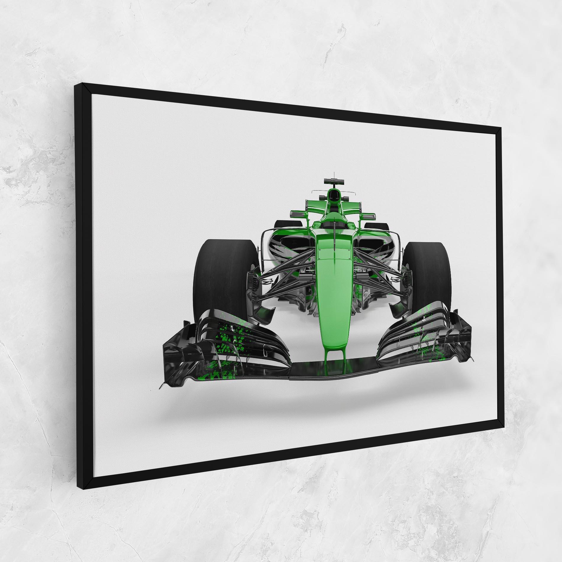 Leinwandbild Green F1 Car mockup 1