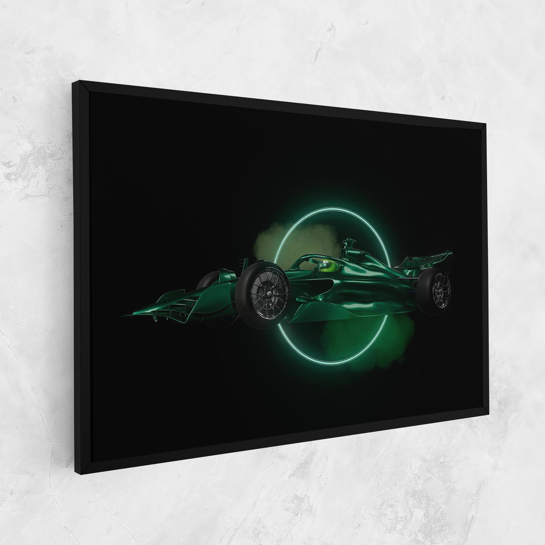 Leinwandbild Green Racing Car mockup 1