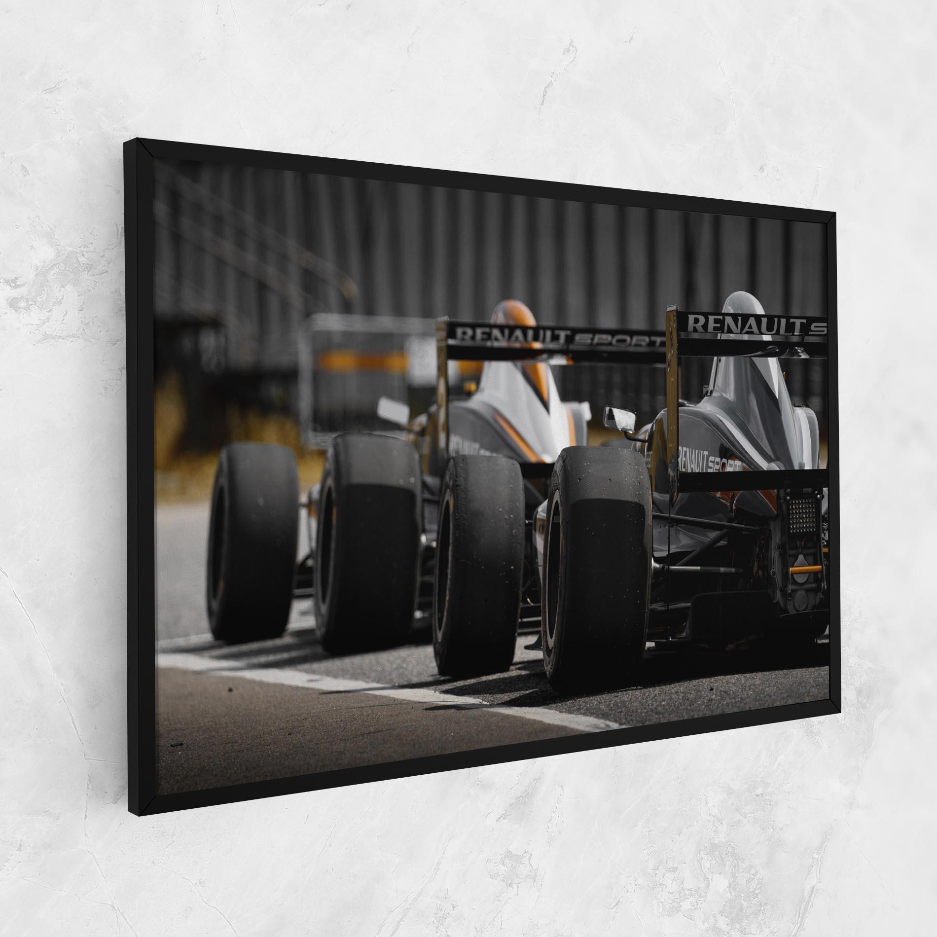 Leinwandbild Grey F1 Cars mockup 1