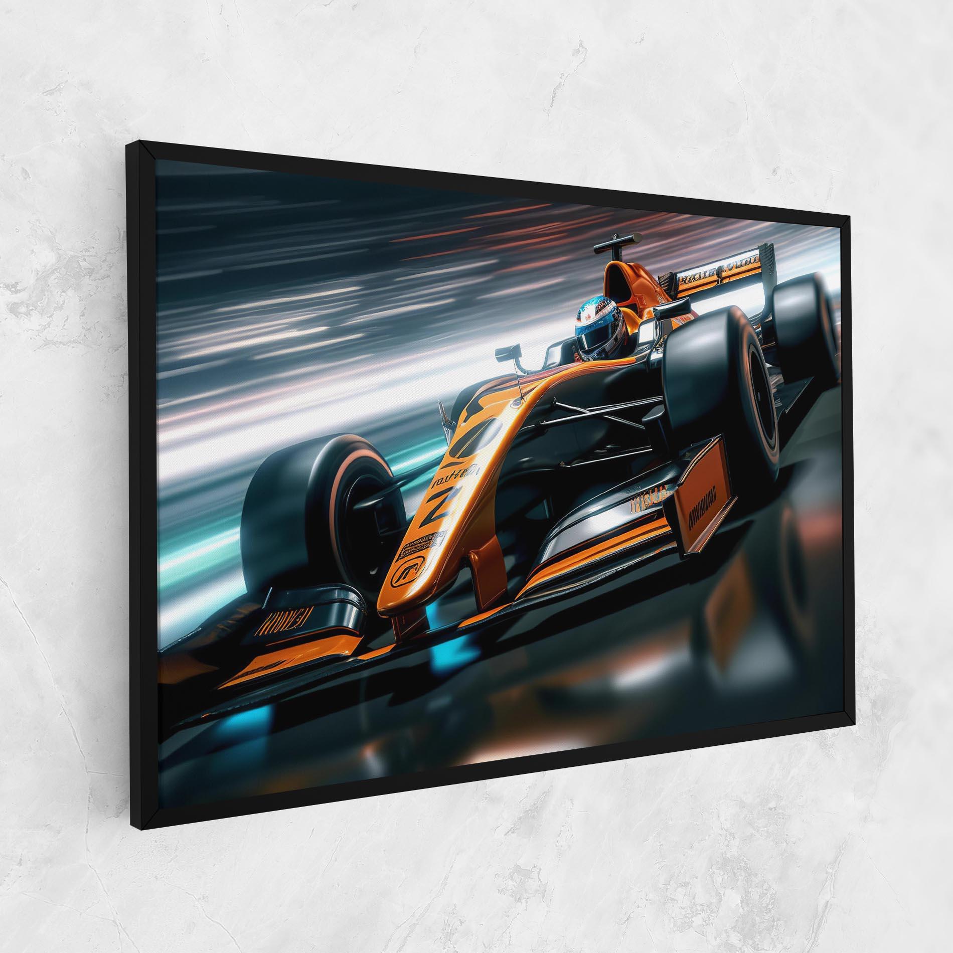 Leinwandbild Orange F1 Car mockup 1