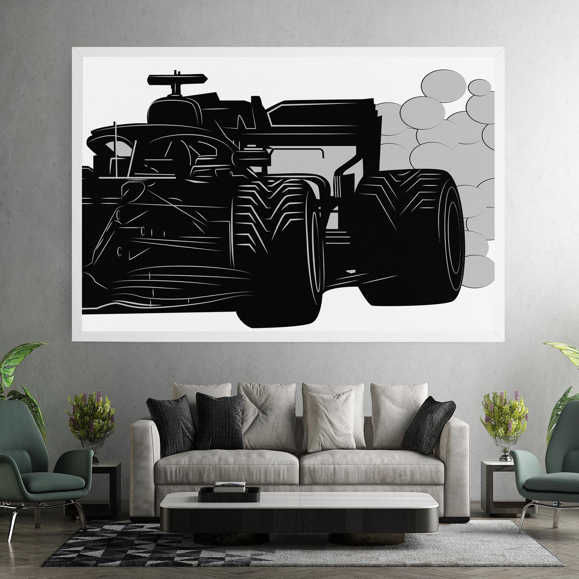 Leinwandbild Car F1 Smoke mockup 7