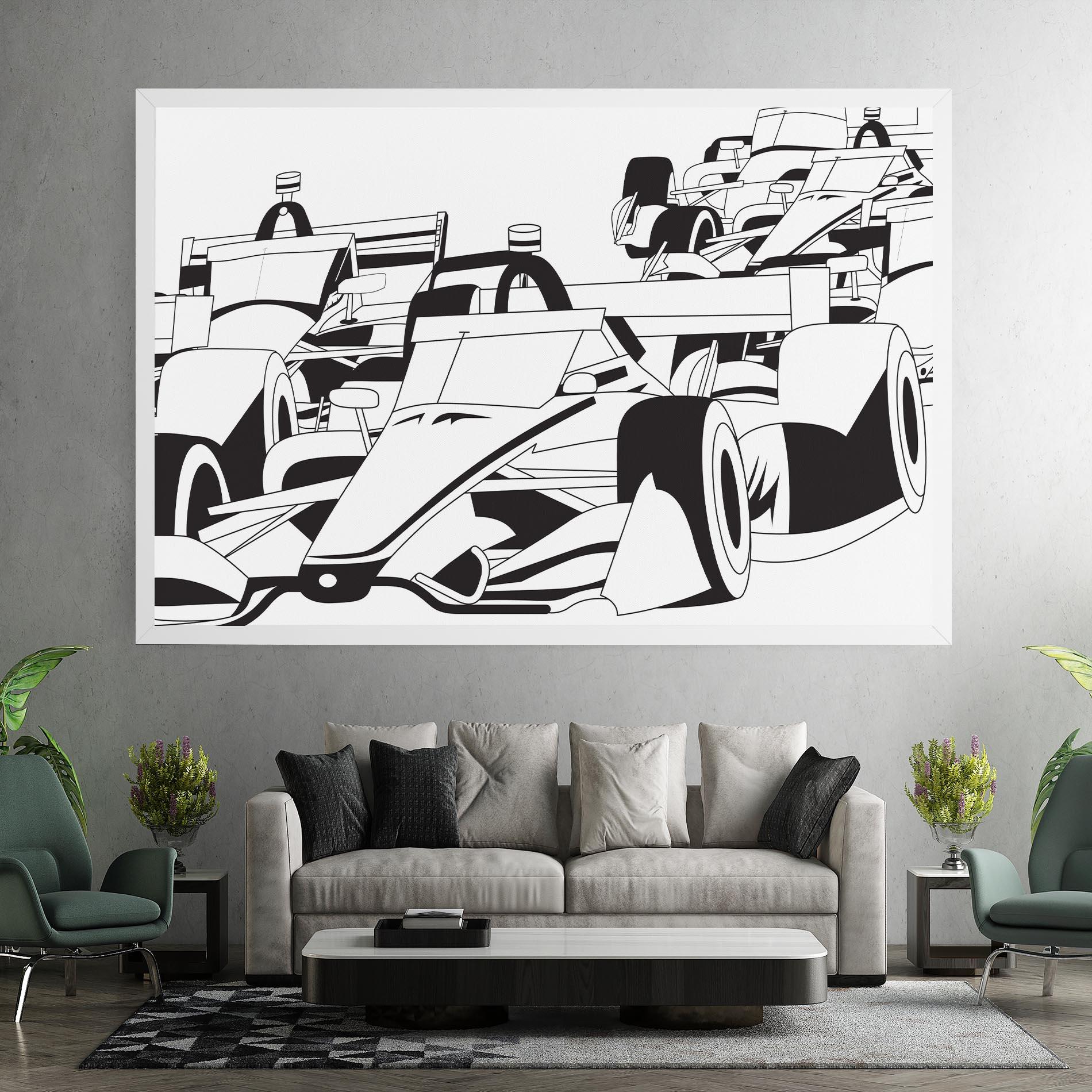 Leinwandbild Grand Prix Cars mockup 7