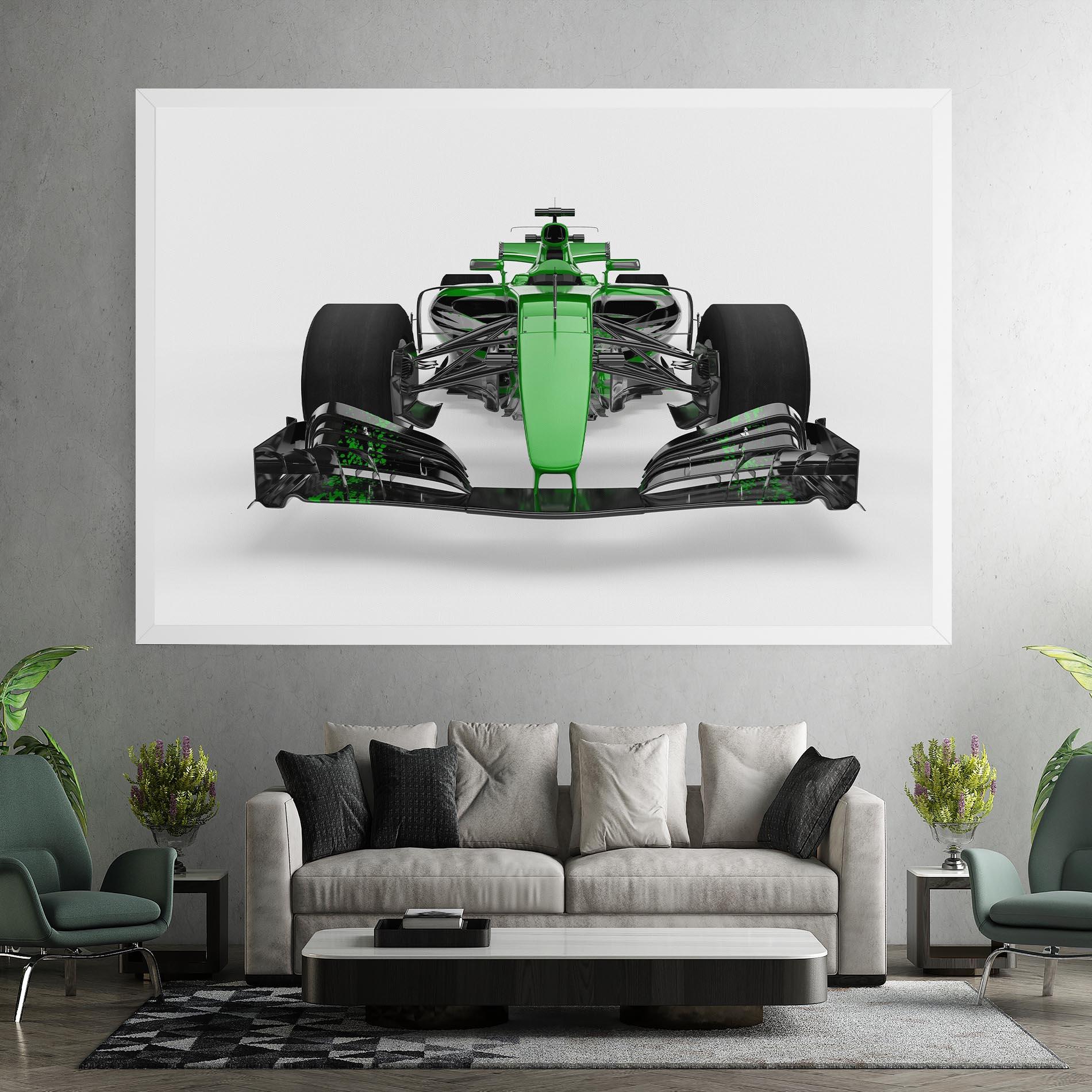 Leinwandbild Green F1 Car mockup 7