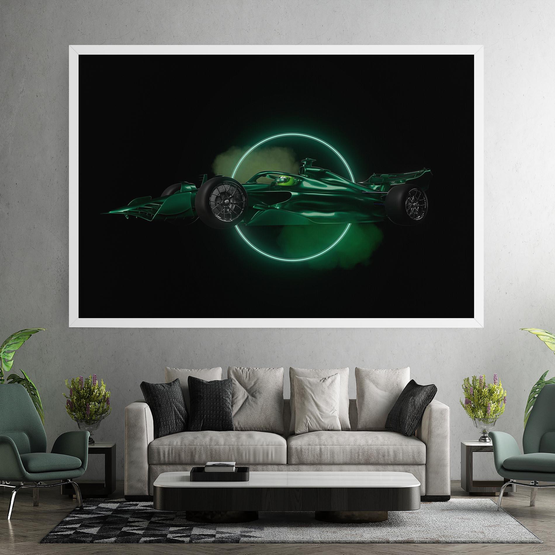Leinwandbild Green Racing Car mockup 7