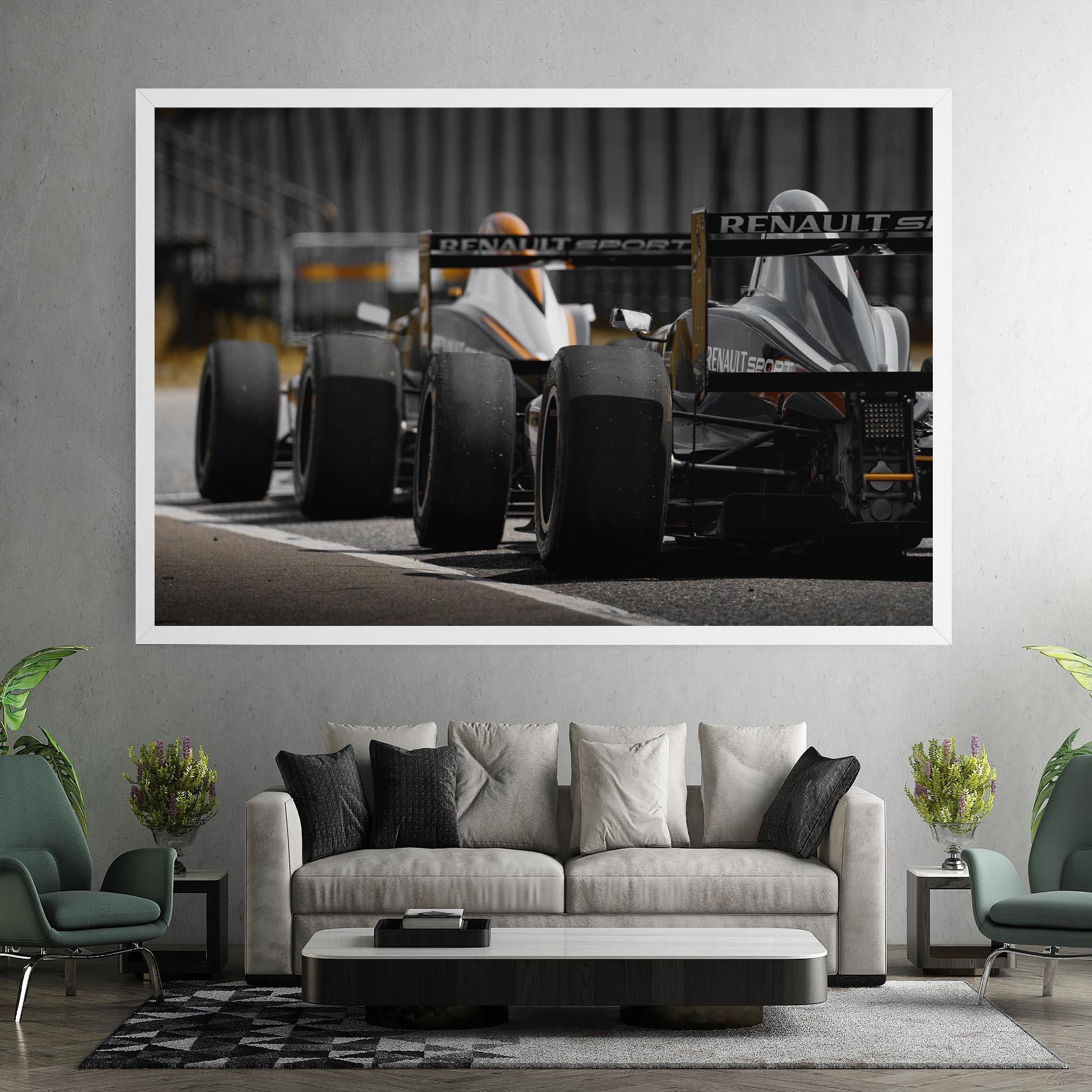 Leinwandbild Grey F1 Cars mockup 7
