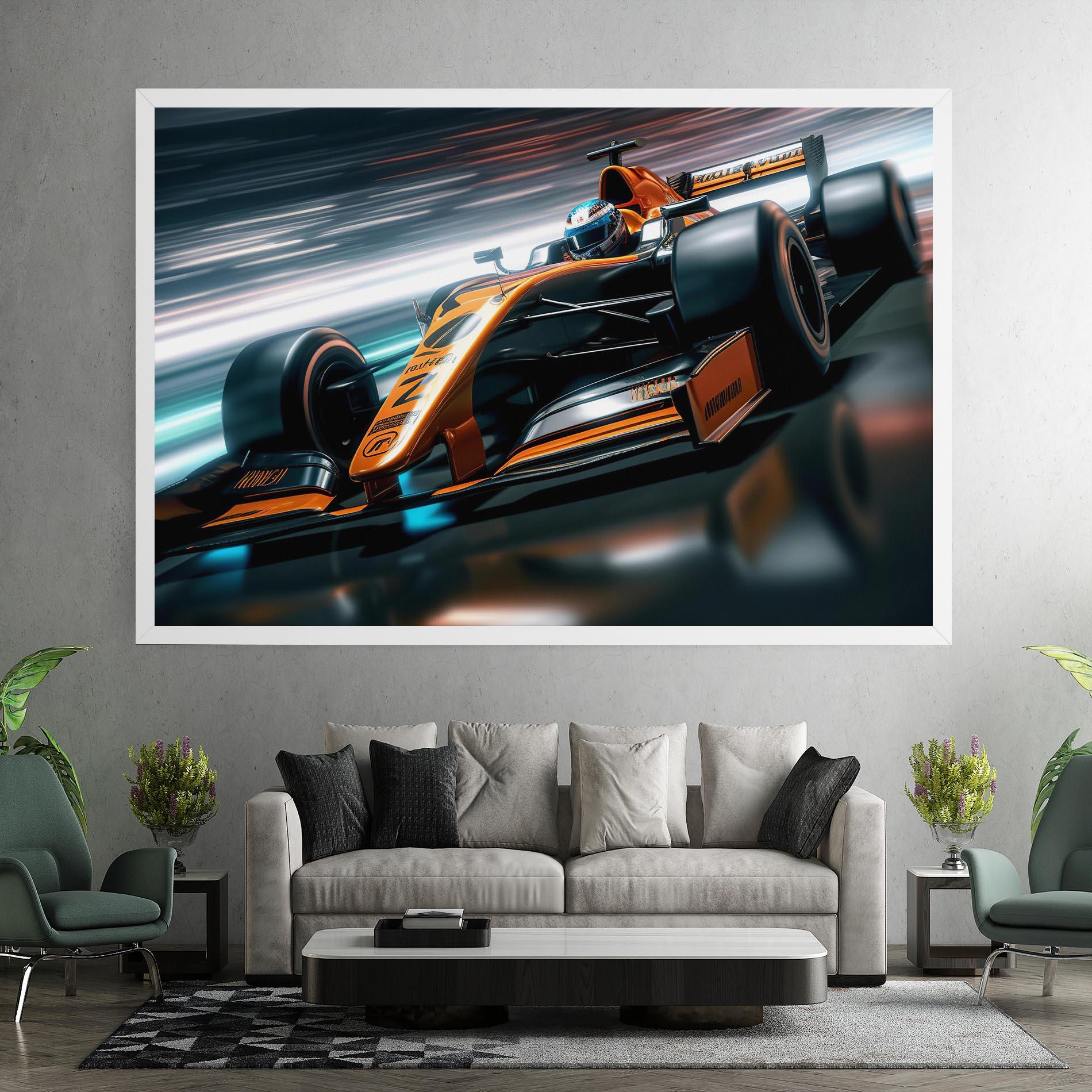 Leinwandbild Orange F1 Car mockup 7