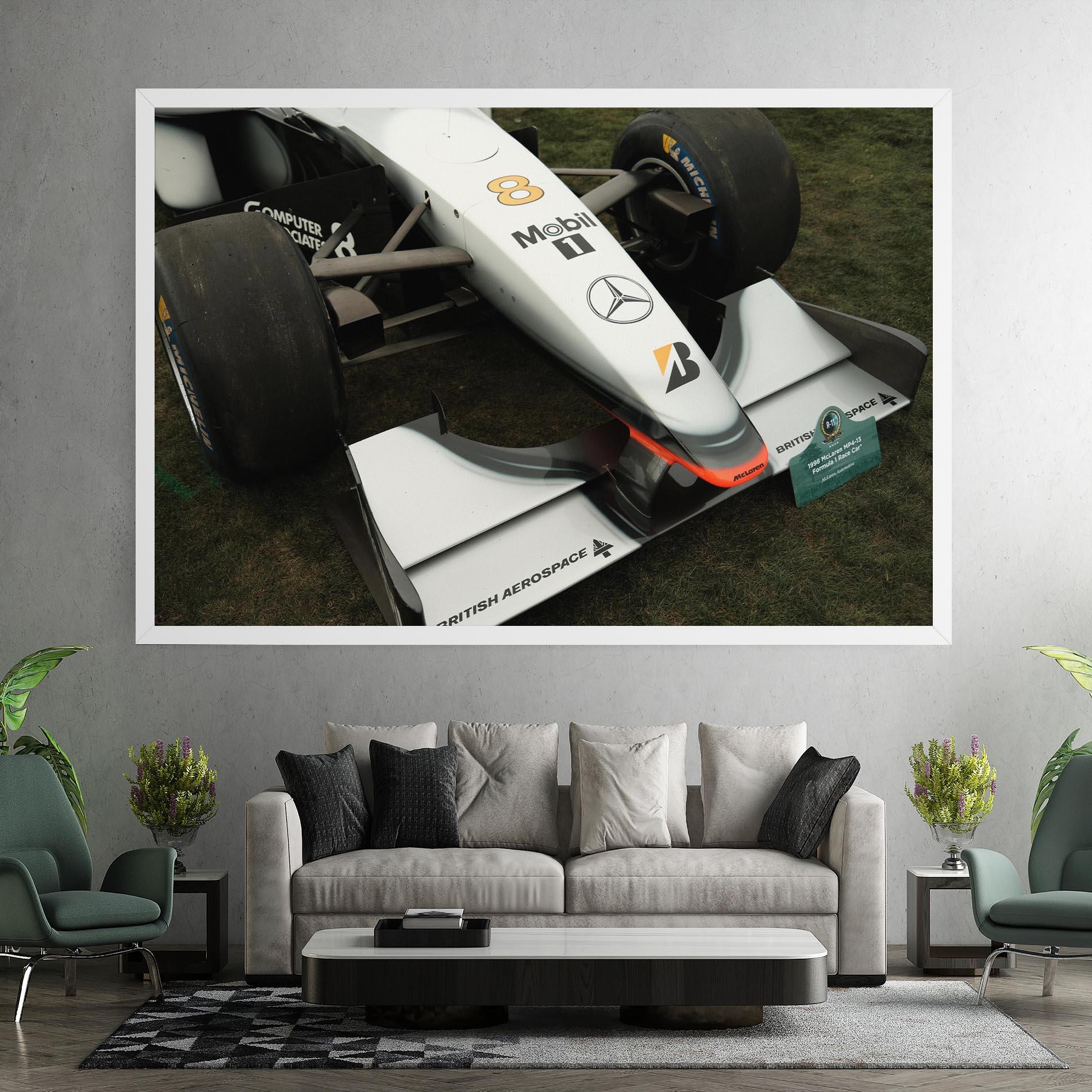 Leinwandbild White F1 Car mockup 7