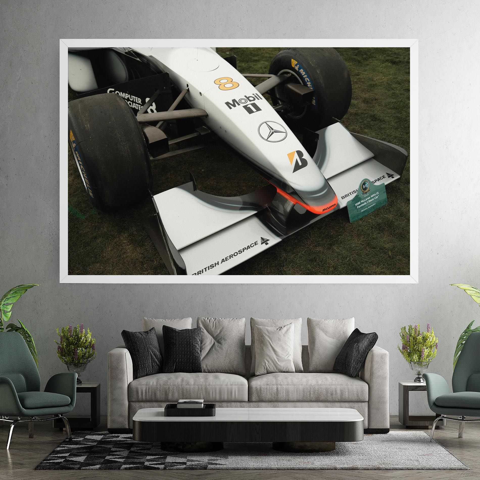 White F1 Car mockup 7