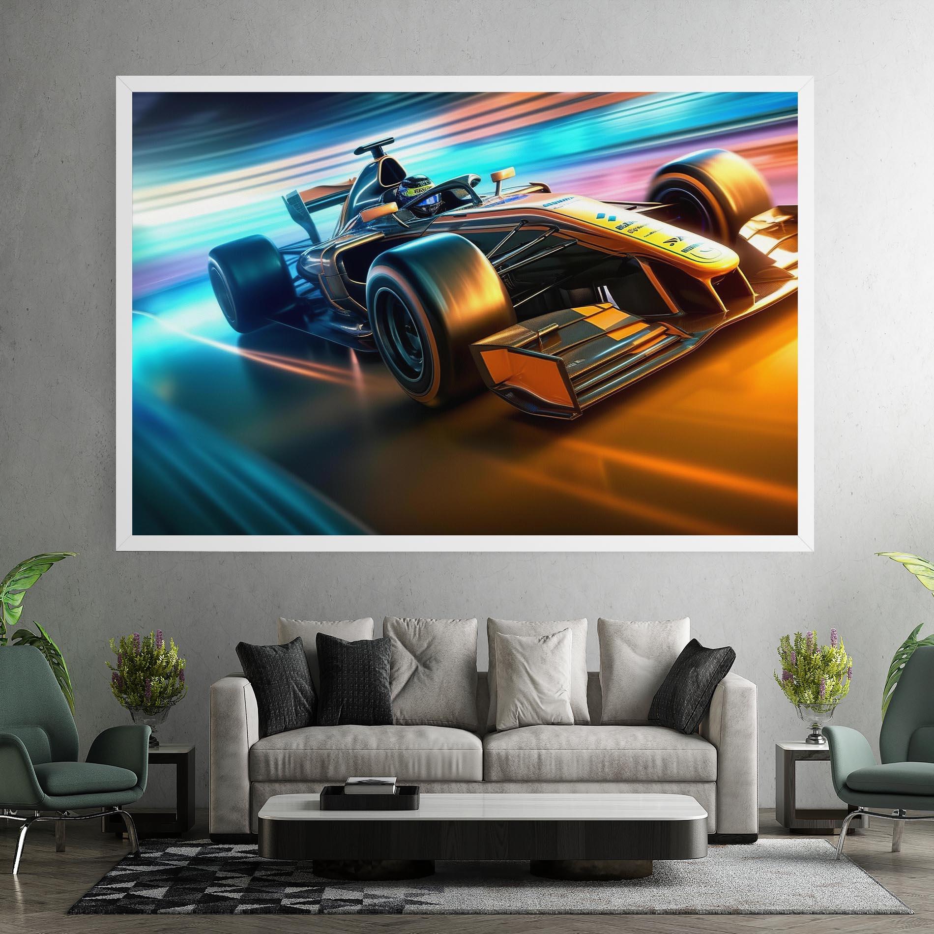 Leinwandbild Yellow Blue F1 mockup 7