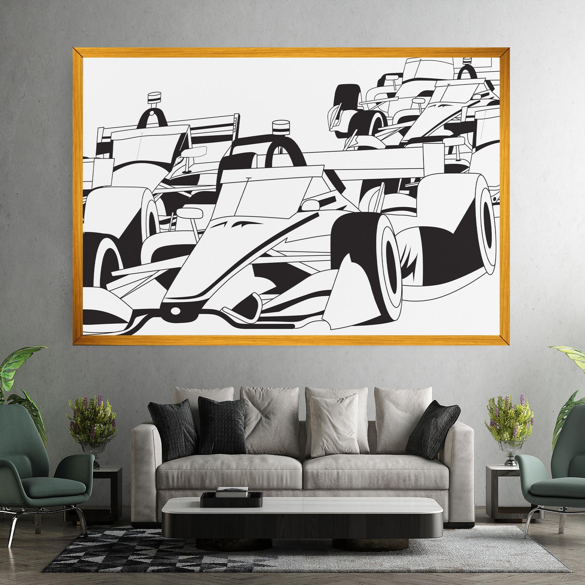 Leinwandbild Grand Prix Cars mockup 7