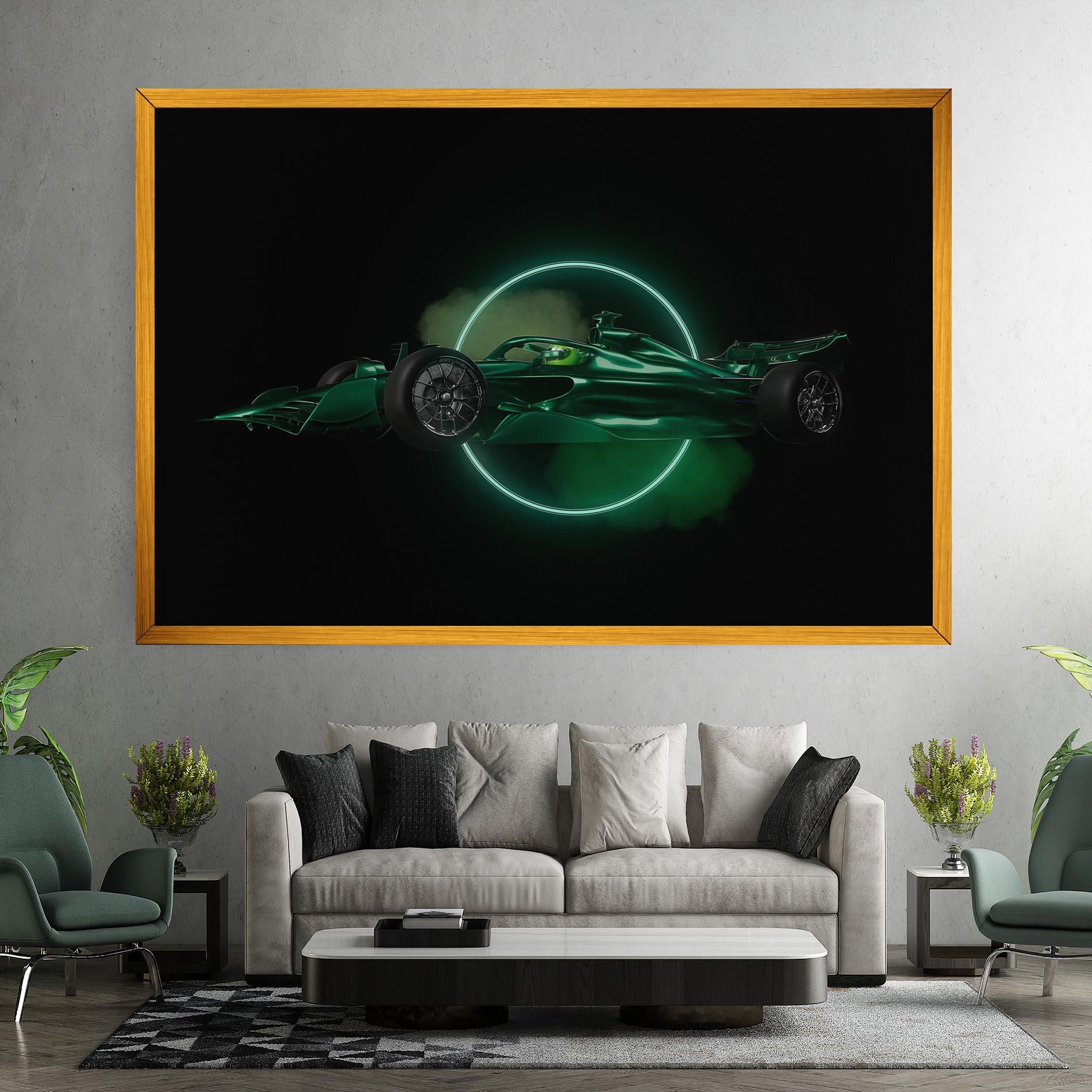 Leinwandbild Green Racing Car mockup 7