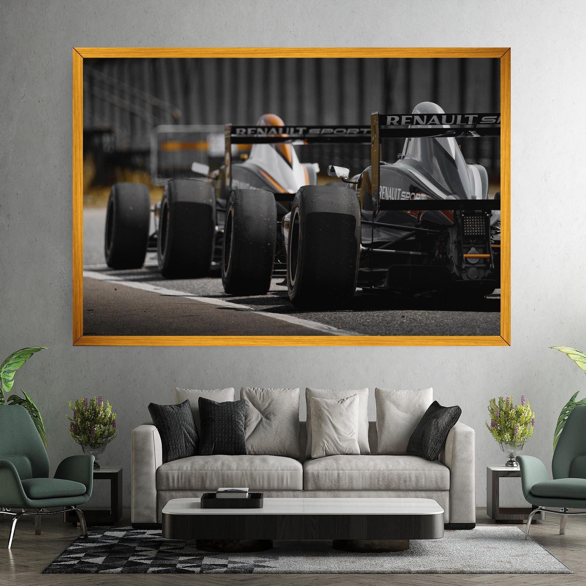 Leinwandbild Grey F1 Cars mockup 7