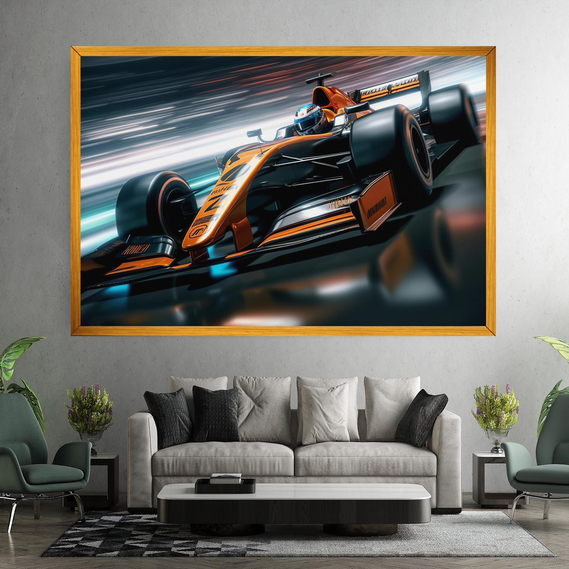 Leinwandbild Orange F1 Car mockup 7