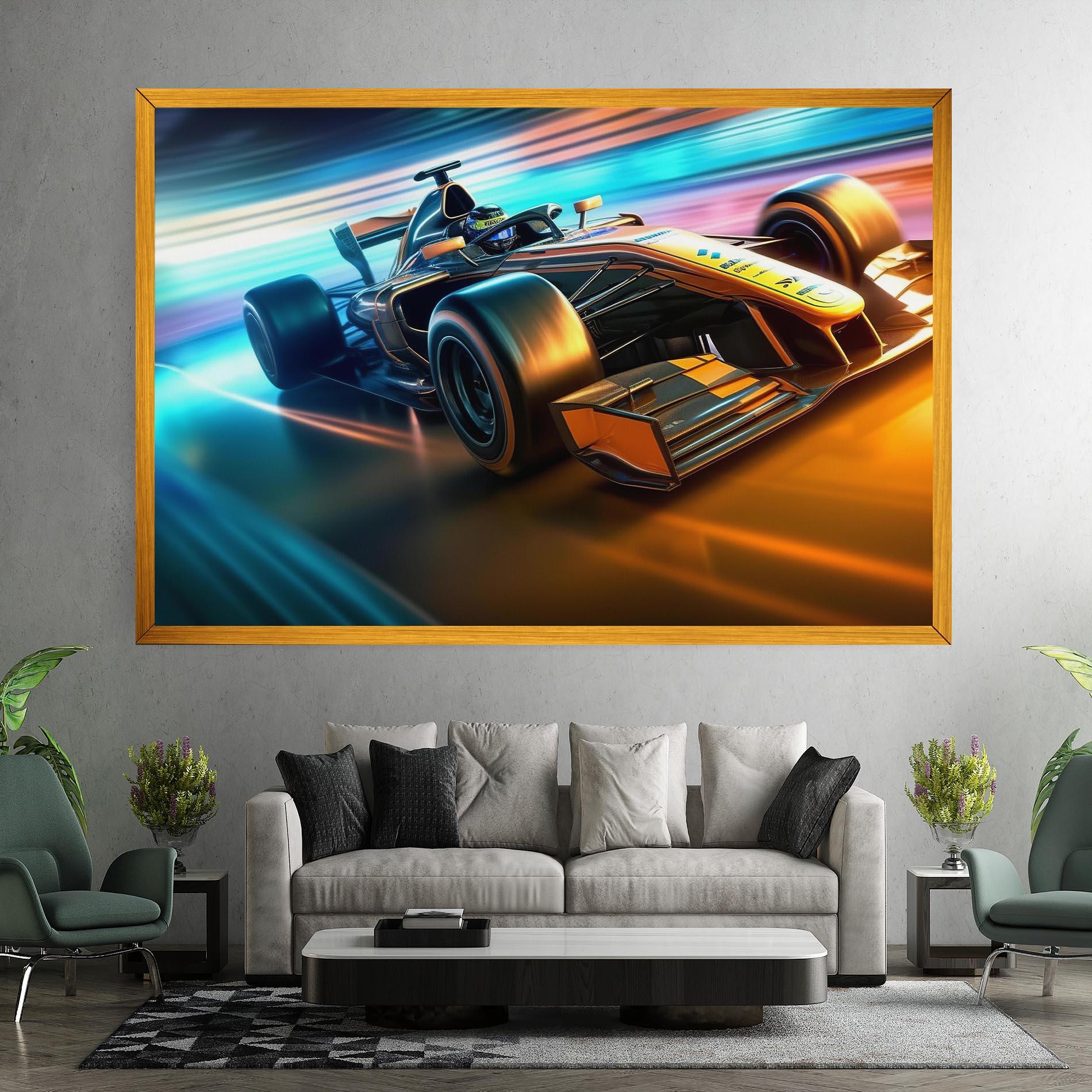 Leinwandbild Yellow Blue F1 mockup 7