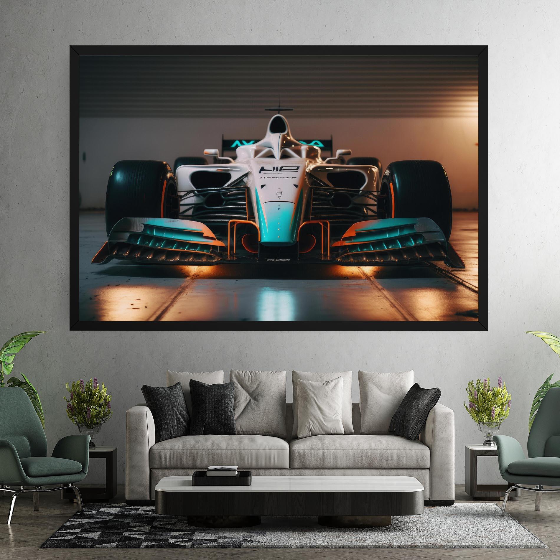 Leinwandbild Blue White F1 mockup 7