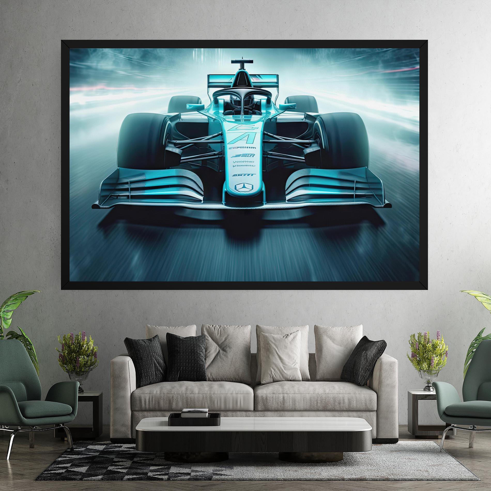 Leinwandbild F1 Smoke Cars mockup 7