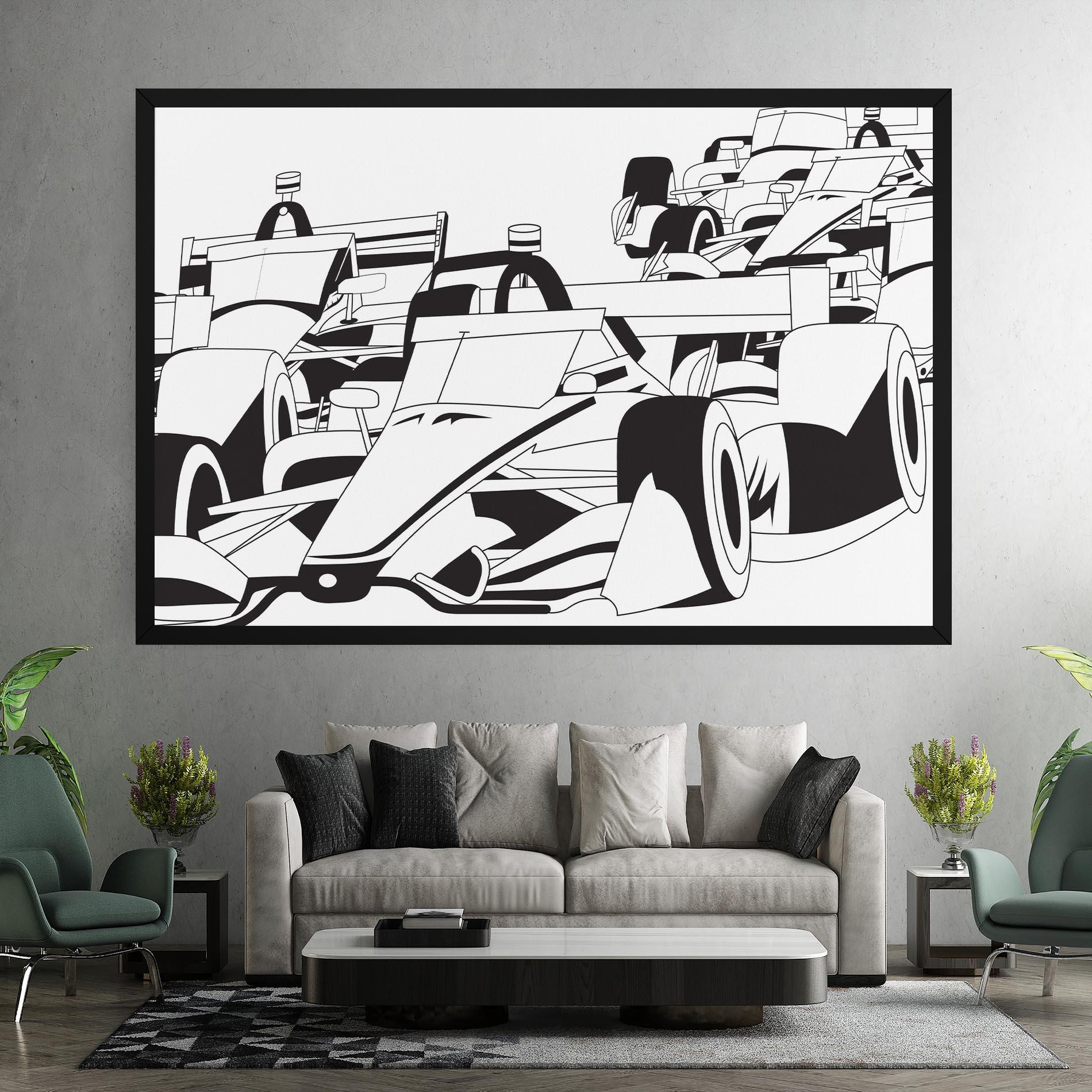 Leinwandbild Grand Prix Cars mockup 7