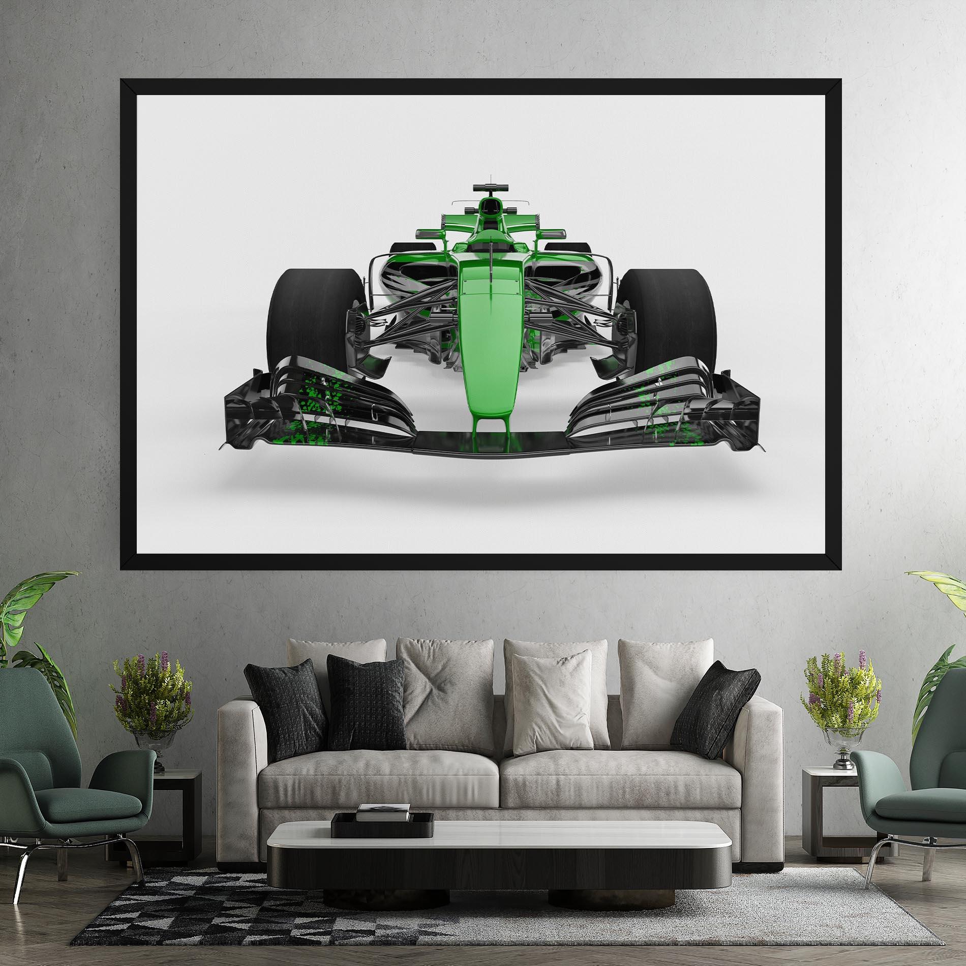 Leinwandbild Green F1 Car mockup 7
