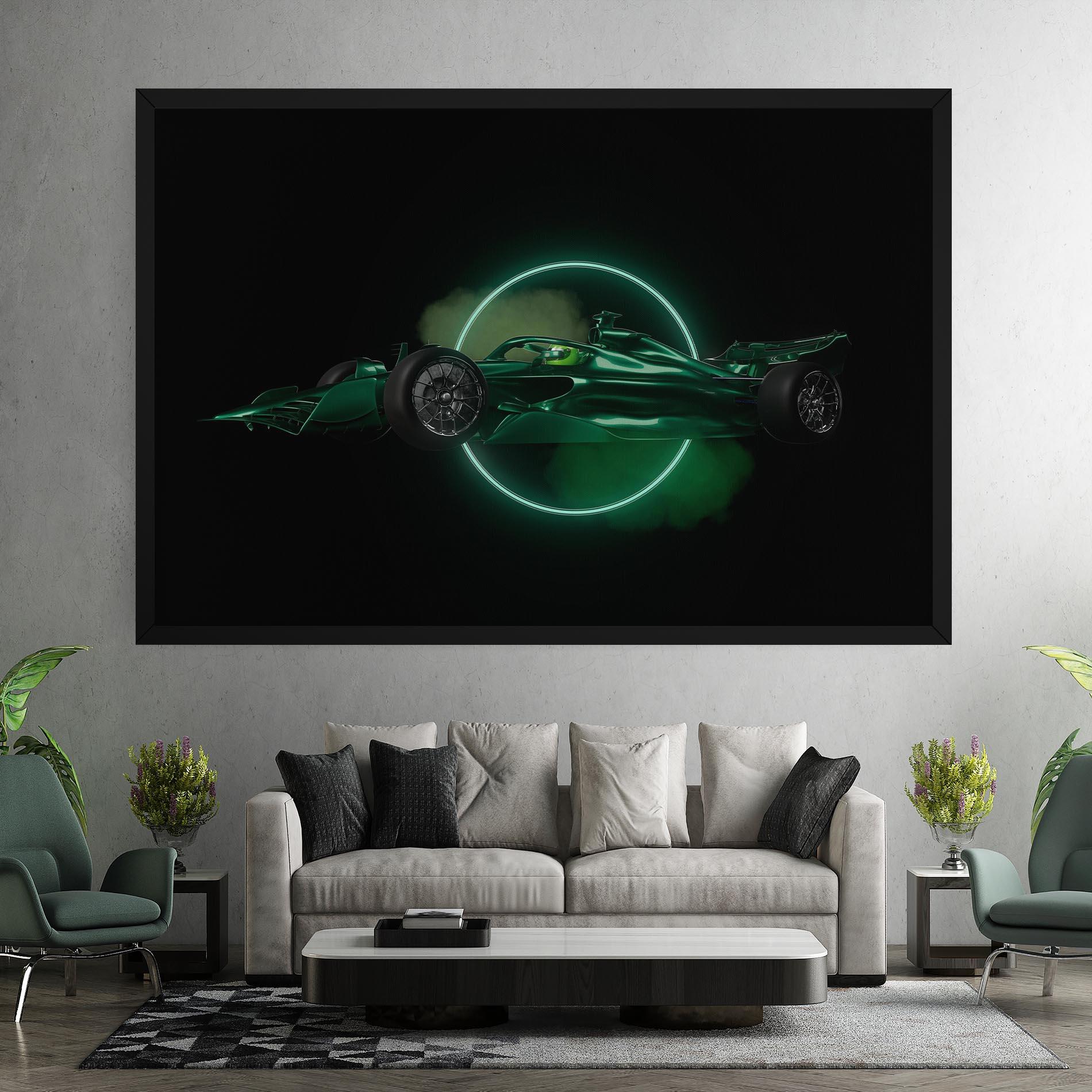 Leinwandbild Green Racing Car mockup 7