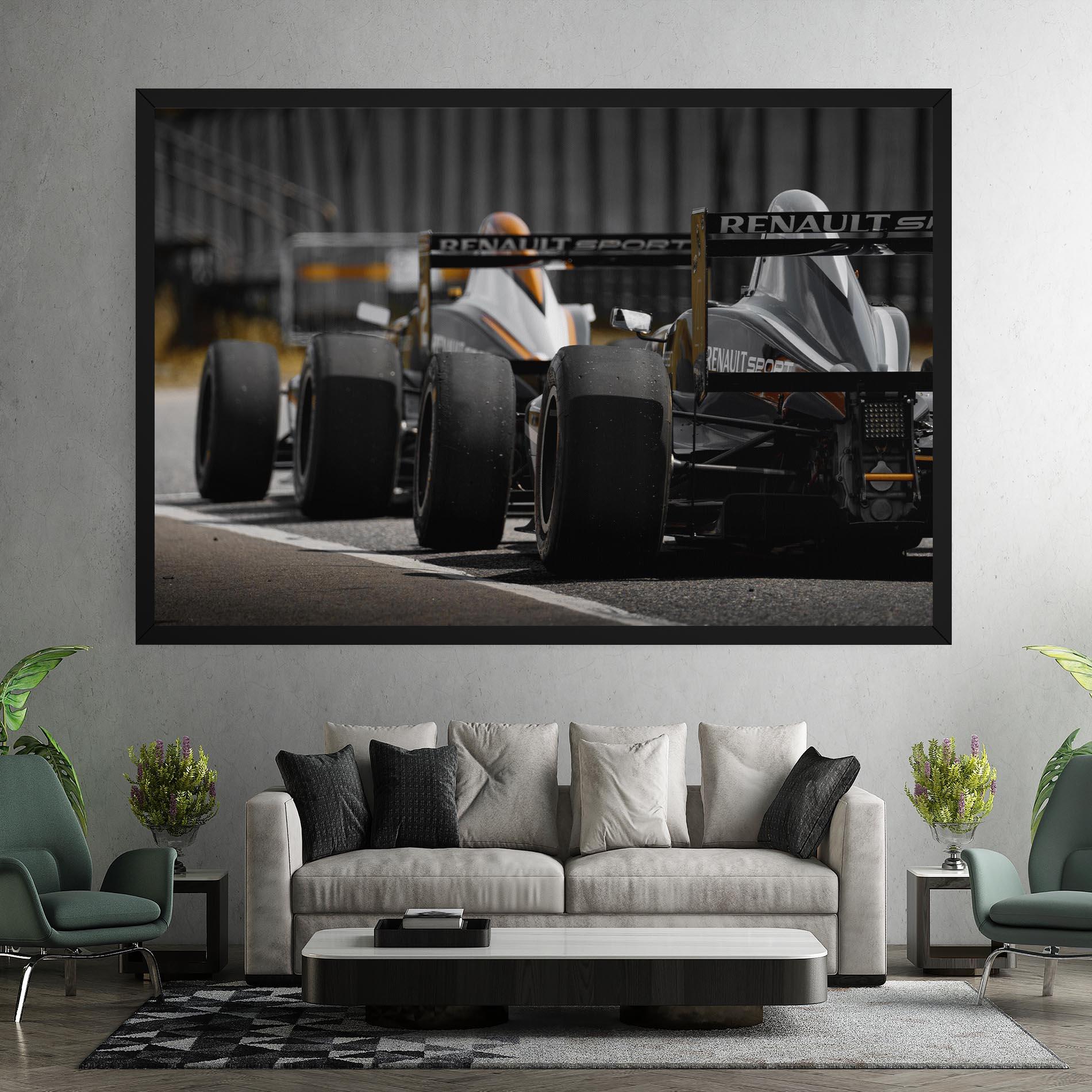 Leinwandbild Grey F1 Cars mockup 7