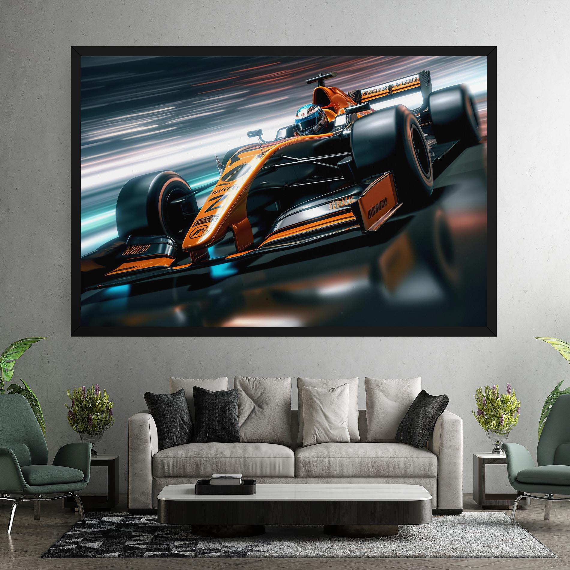 Leinwandbild Orange F1 Car mockup 7
