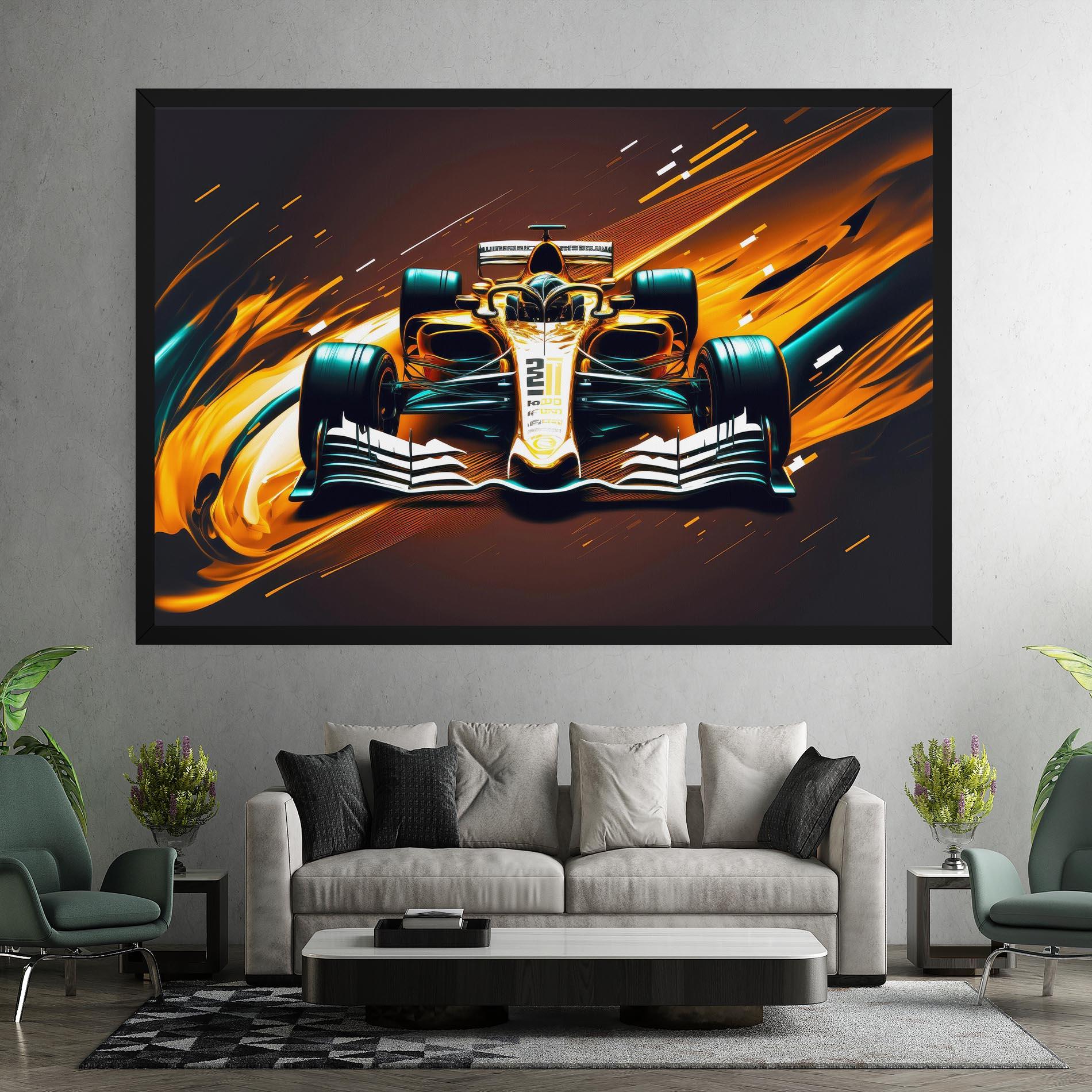 Leinwandbild Orange Racing Car mockup 7